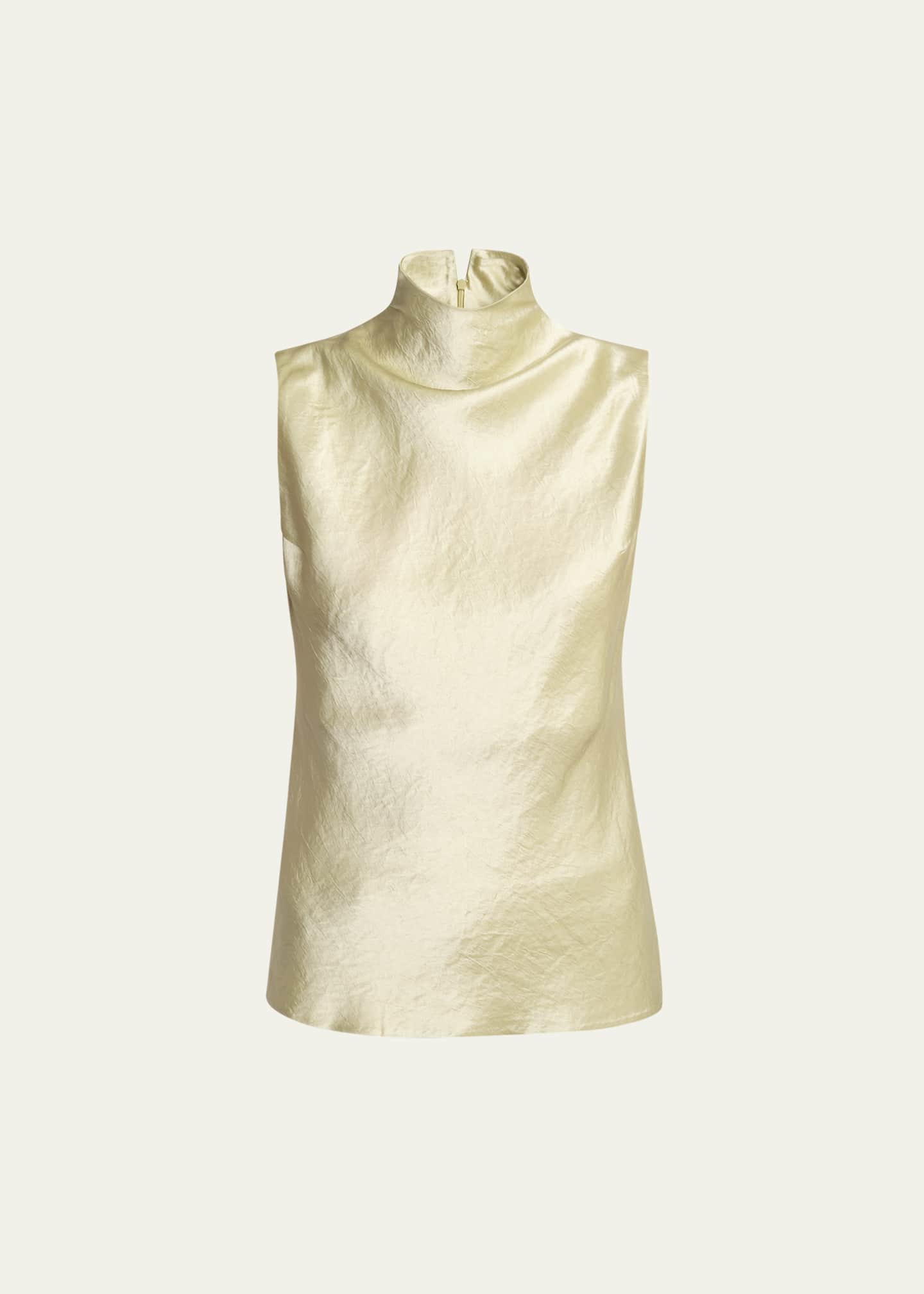 Satin turtleneck top shop