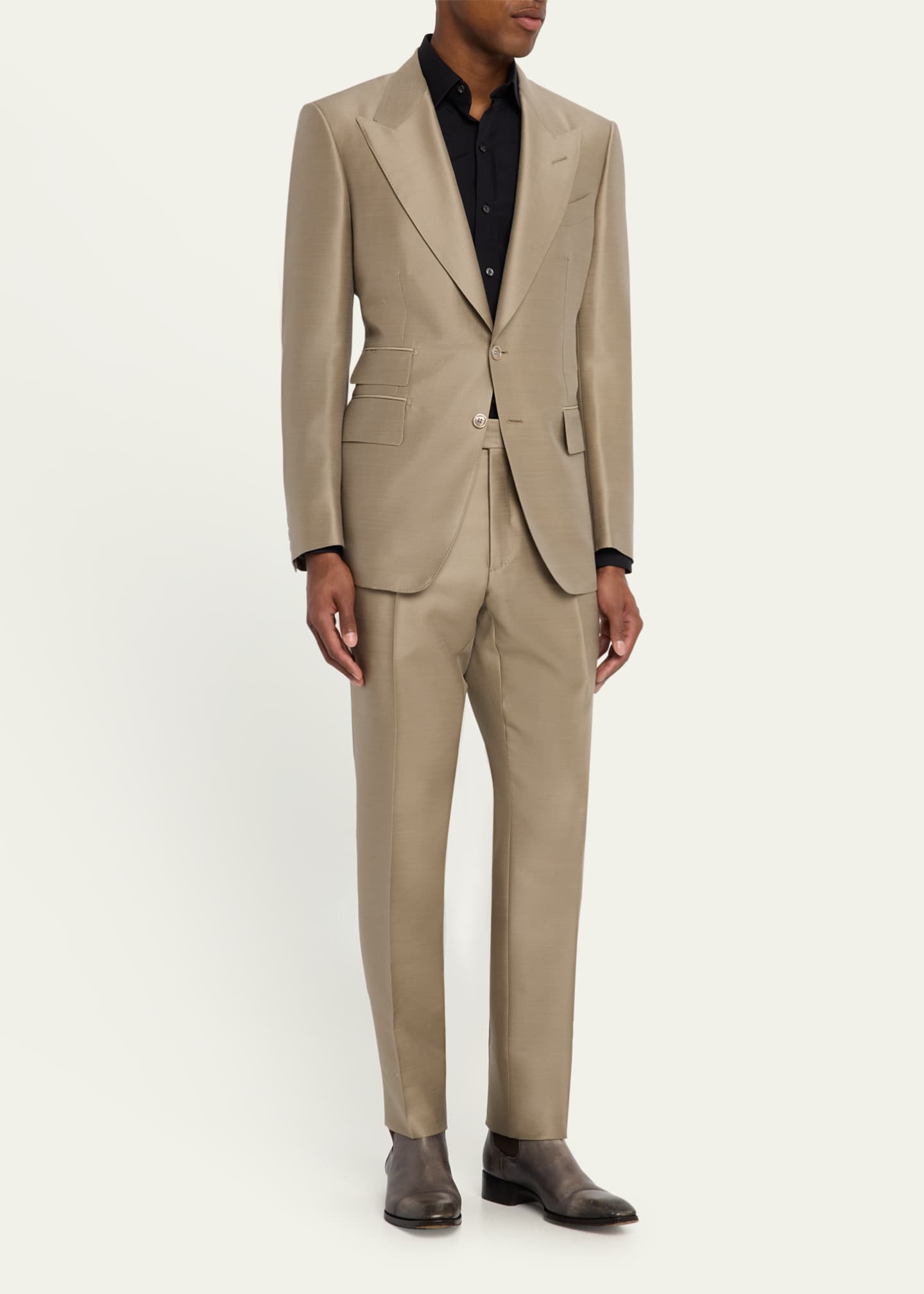 【関税＆送料込み】Tom Ford Silk Dress Trousers TOM FORD Silk and wool-blend twill straight-leg pants | NET