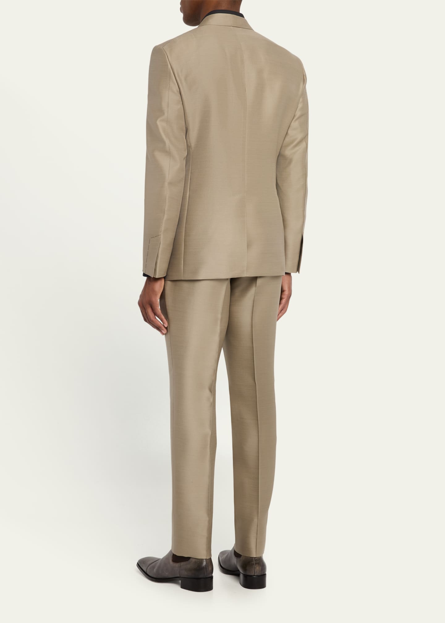トムフォード Tom Ford Mohair and Silk Pants TOM FORD Satin-trimmed wool, mohair and silk-blend flared