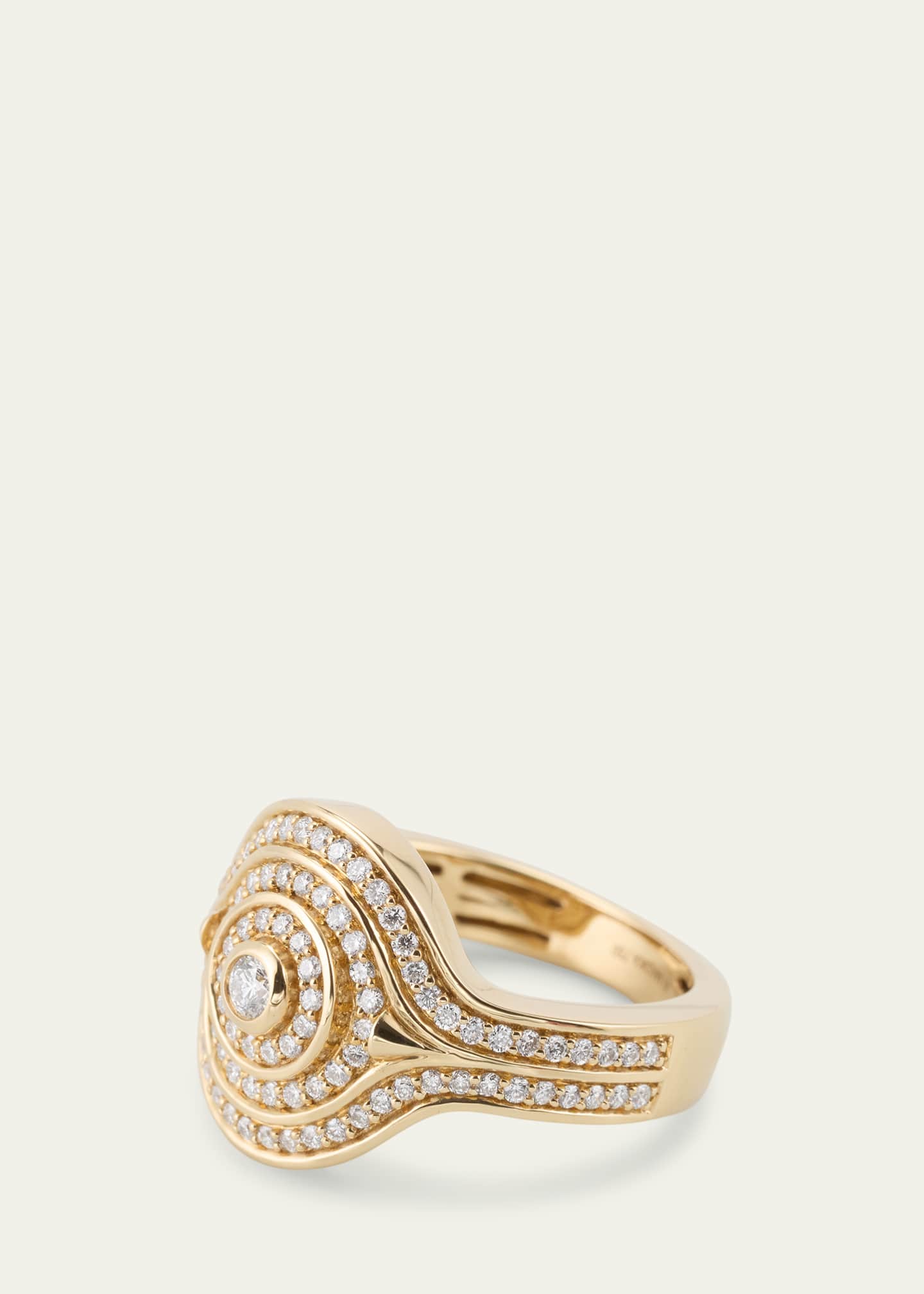 ALMASIKA 18K Yellow Gold Universum Pave Diamond Pinky Ring Image 3 of 4