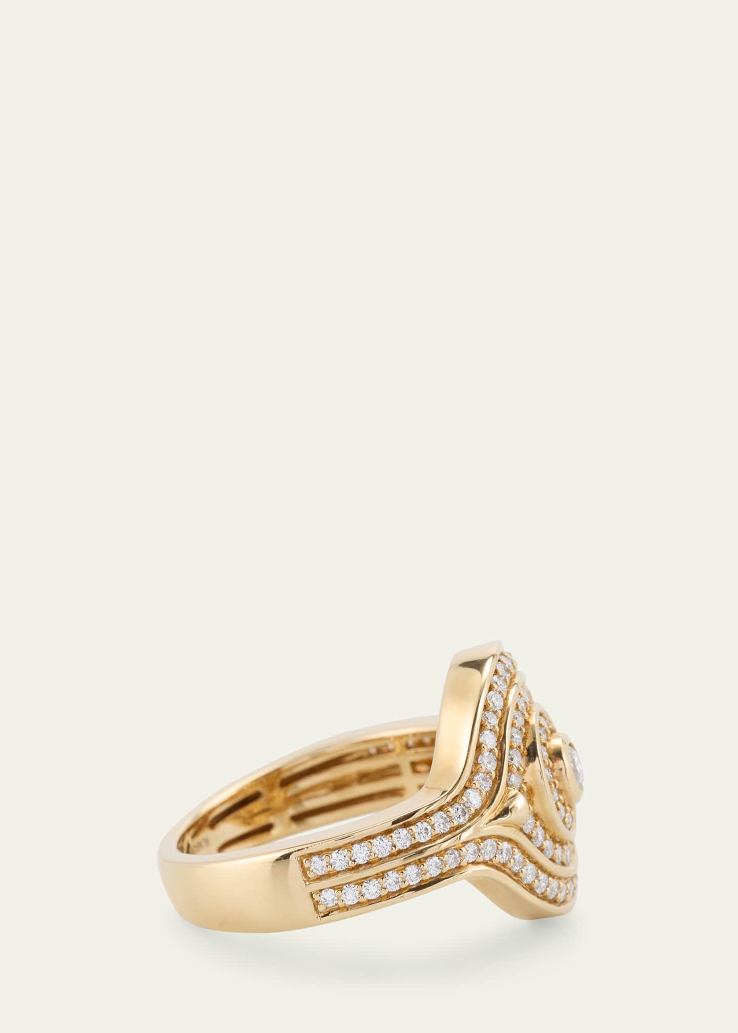 ALMASIKA 18K Yellow Gold Universum Pave Diamond Pinky Ring Image 4 of 4