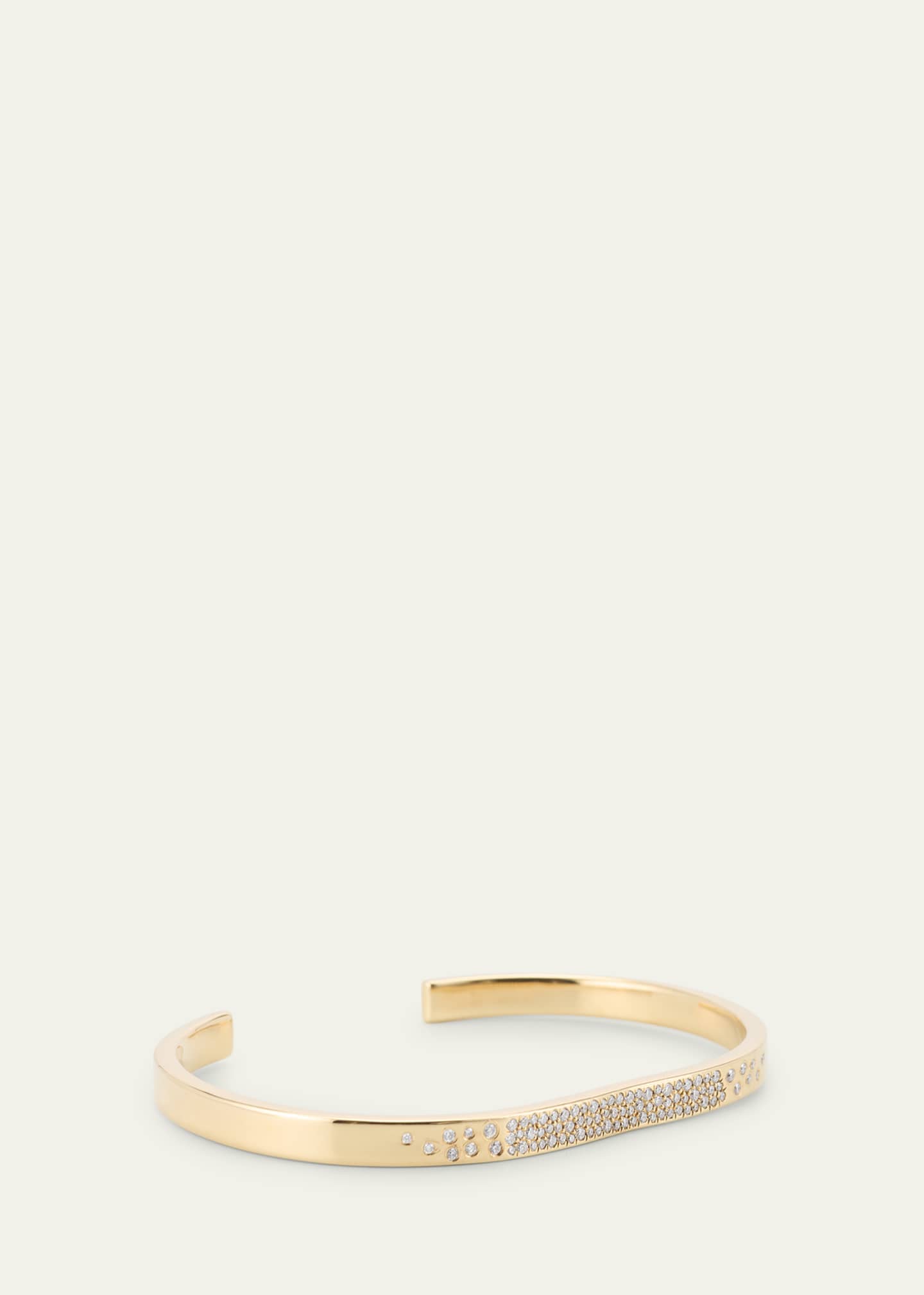 ALMASIKA 18K Yellow Gold Berceau Pave Diamond Open-Cuff Bracelet Image 3 of 4