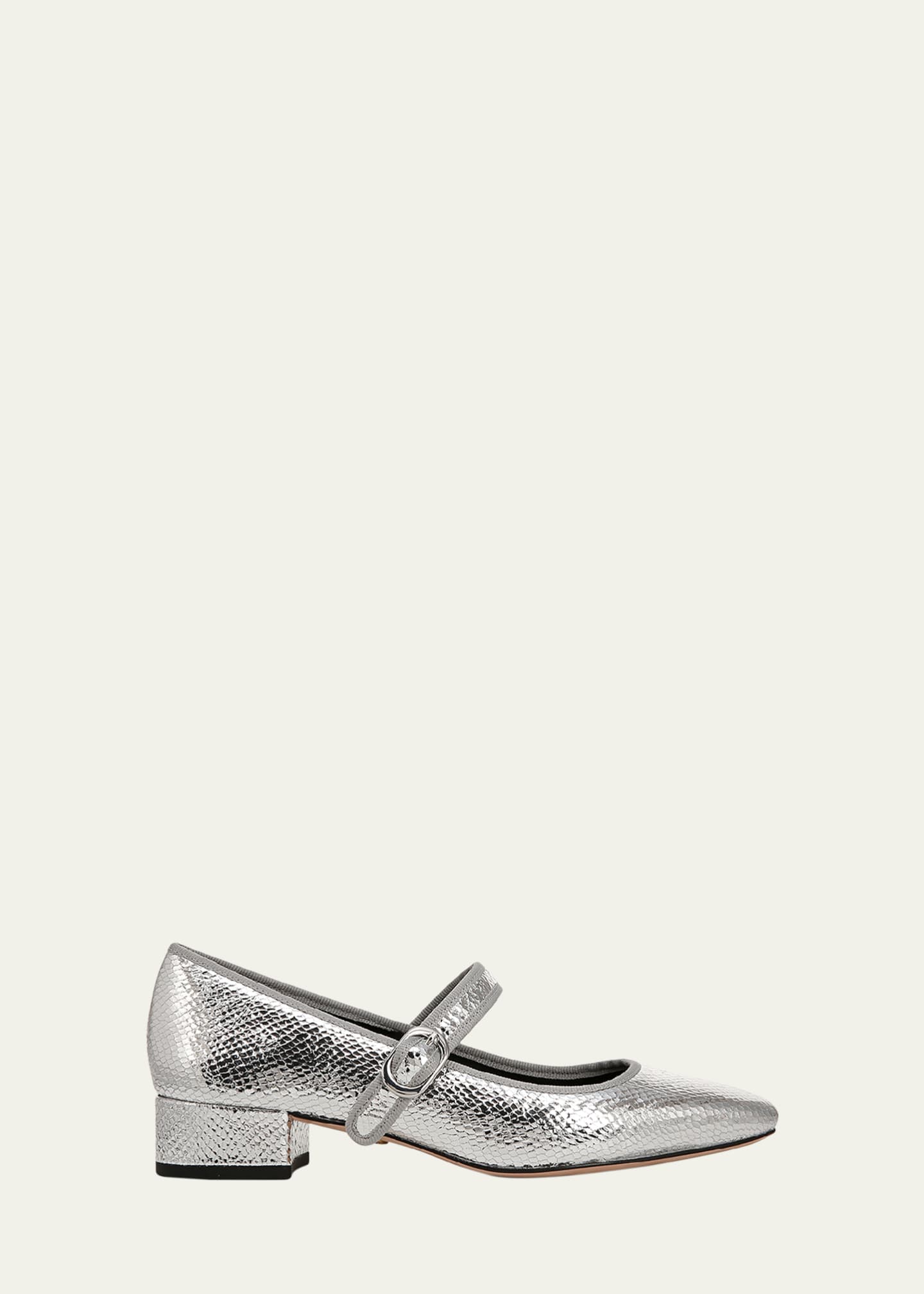 Veronica Beard Cade Metallic Mary Jane Ballerina Pumps Image 1 of 5