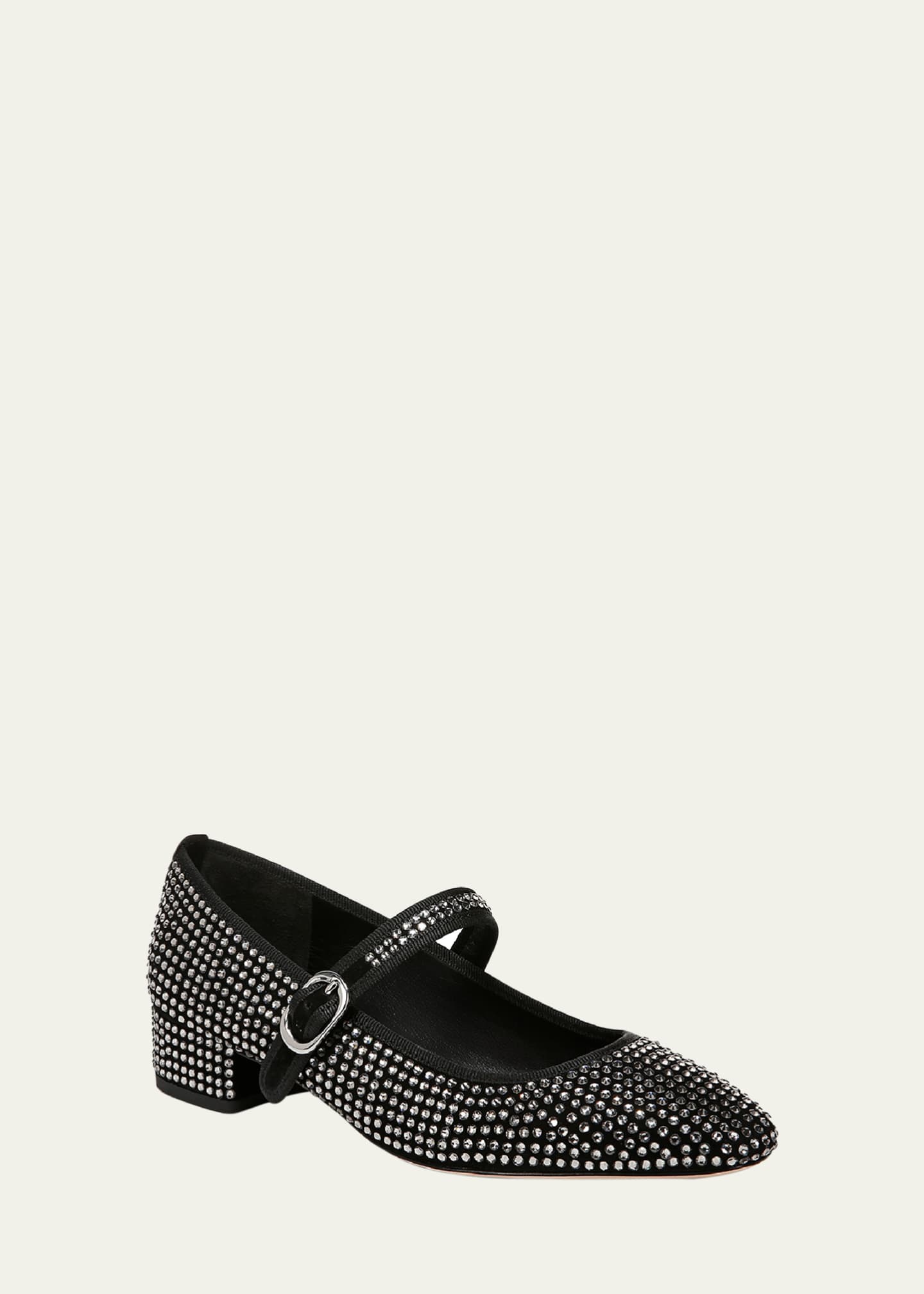 Veronica Beard Cade Crystal-Embellished Mary Jane Ballerina Pumps Image 2 of 5