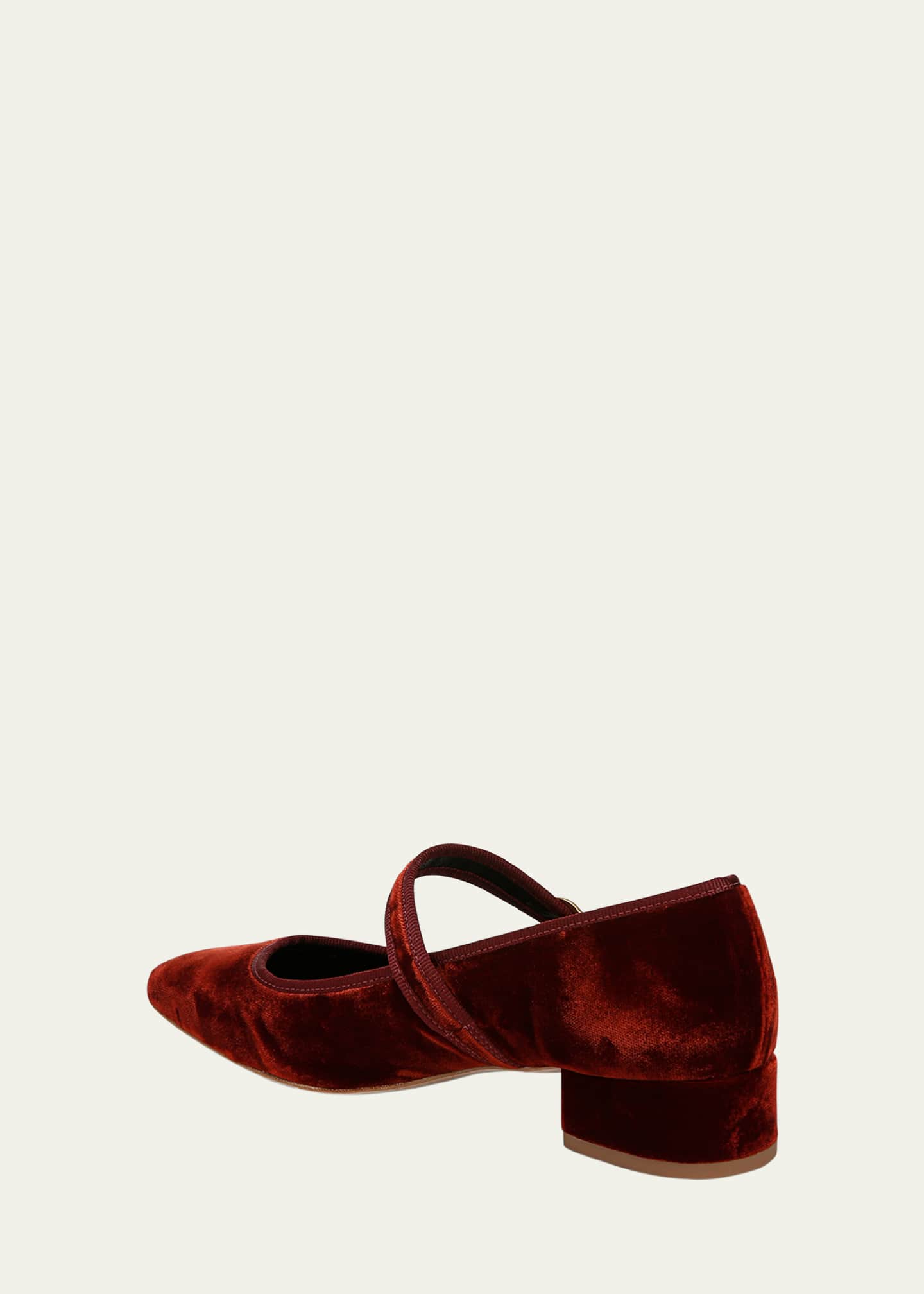 Veronica Beard Cade Velvet Mary Jane Ballerina Pumps Image 4 of 6