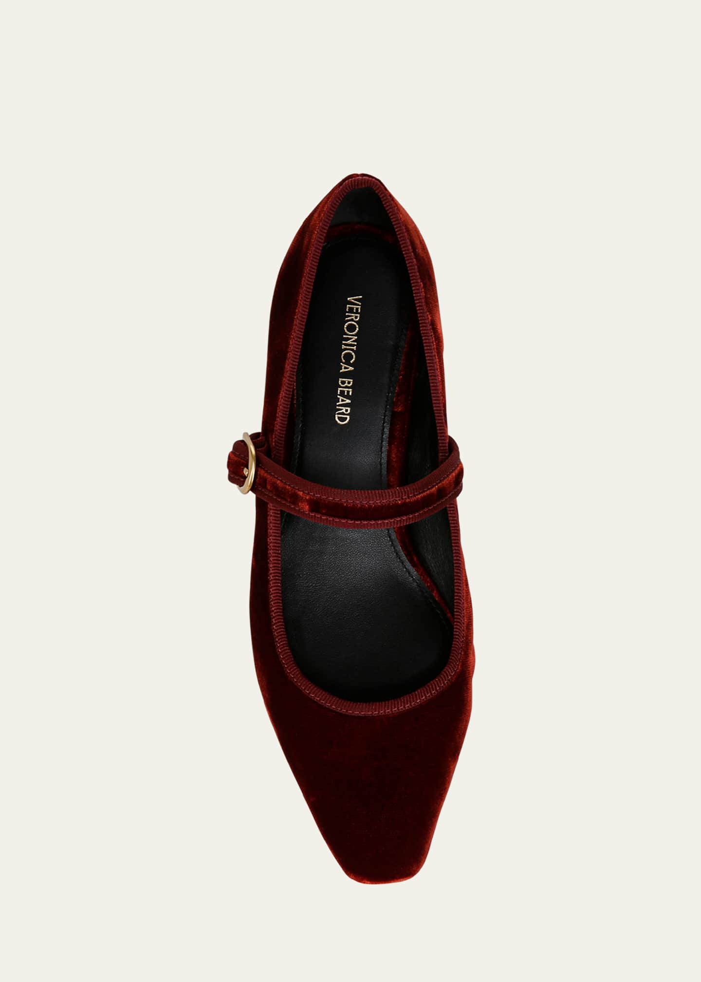 Veronica Beard Cade Velvet Mary Jane Ballerina Pumps Image 6 of 6