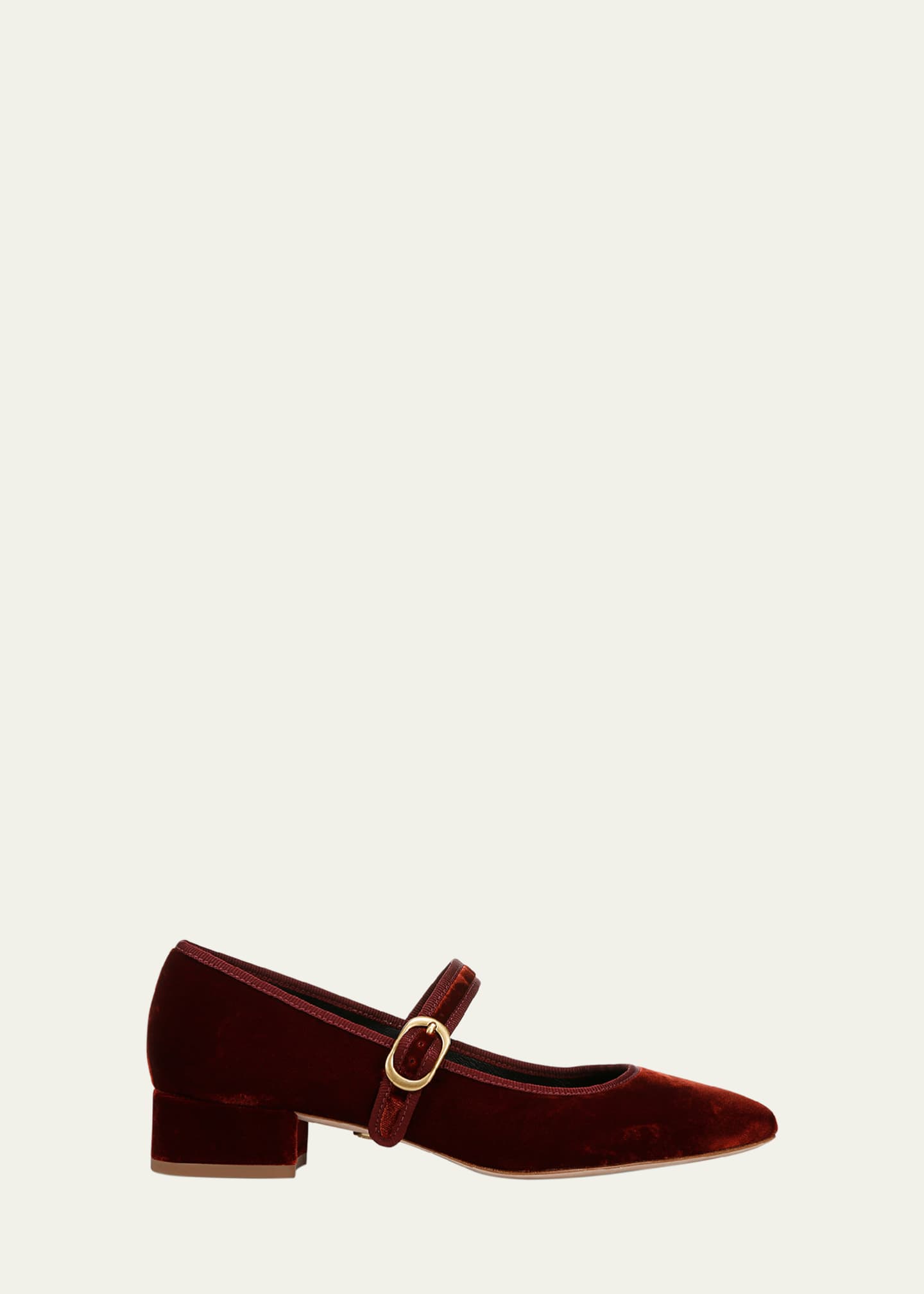 Veronica Beard Cade Velvet Mary Jane Ballerina Pumps Image 1 of 6