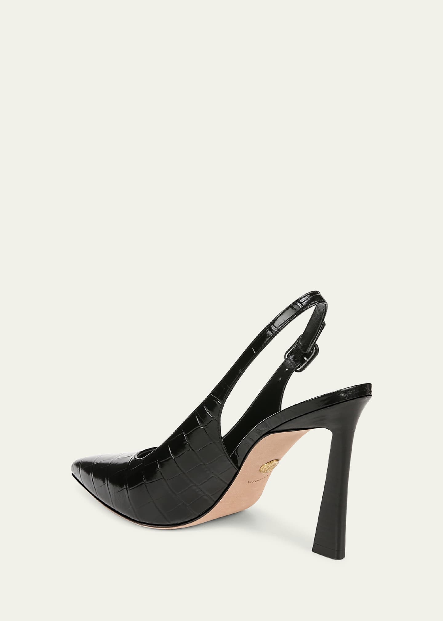 Veronica Beard Callie Leather Cap-Toe Slingback Pumps Image 4 of 5