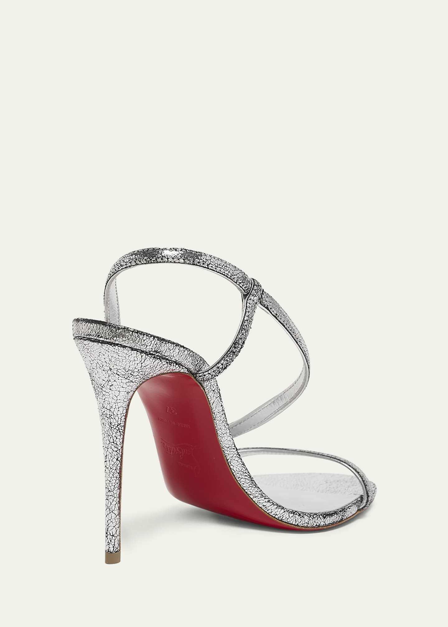 Christian Louboutin Rosalie Metallic Leather Strappy Sandals Image 2 of 4