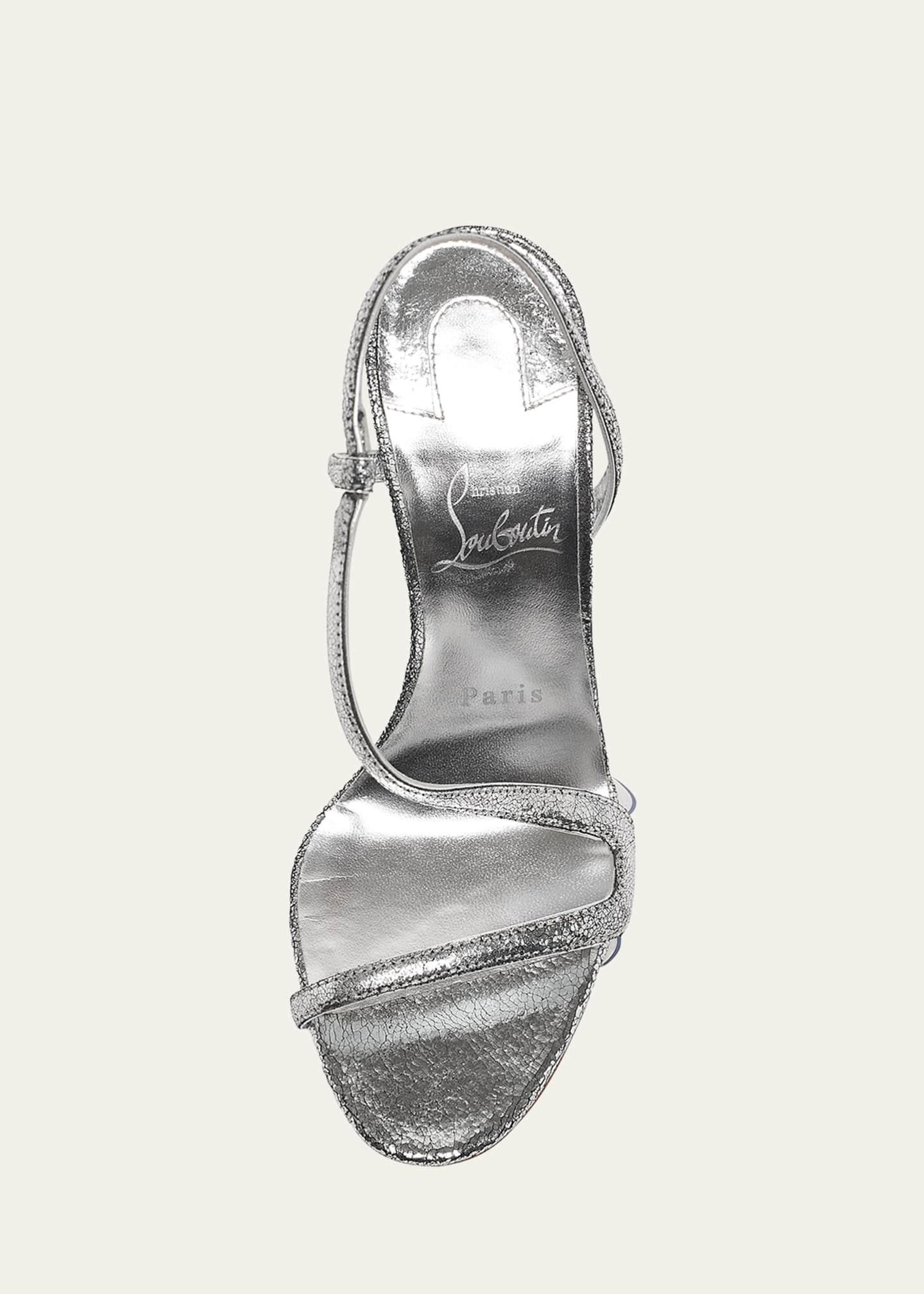 Christian Louboutin Rosalie Metallic Leather Strappy Sandals Image 4 of 4