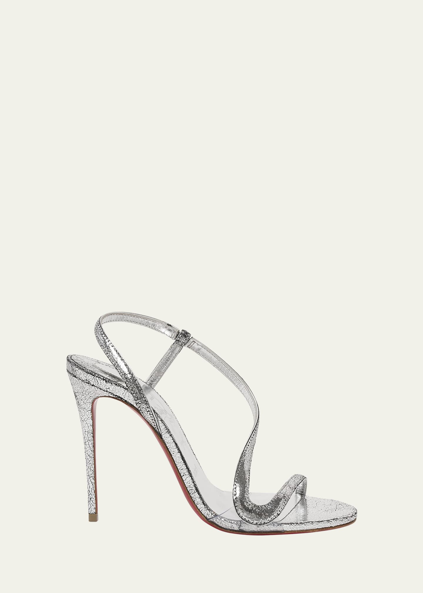 Christian Louboutin Rosalie Metallic Leather Strappy Sandals Image 1 of 4