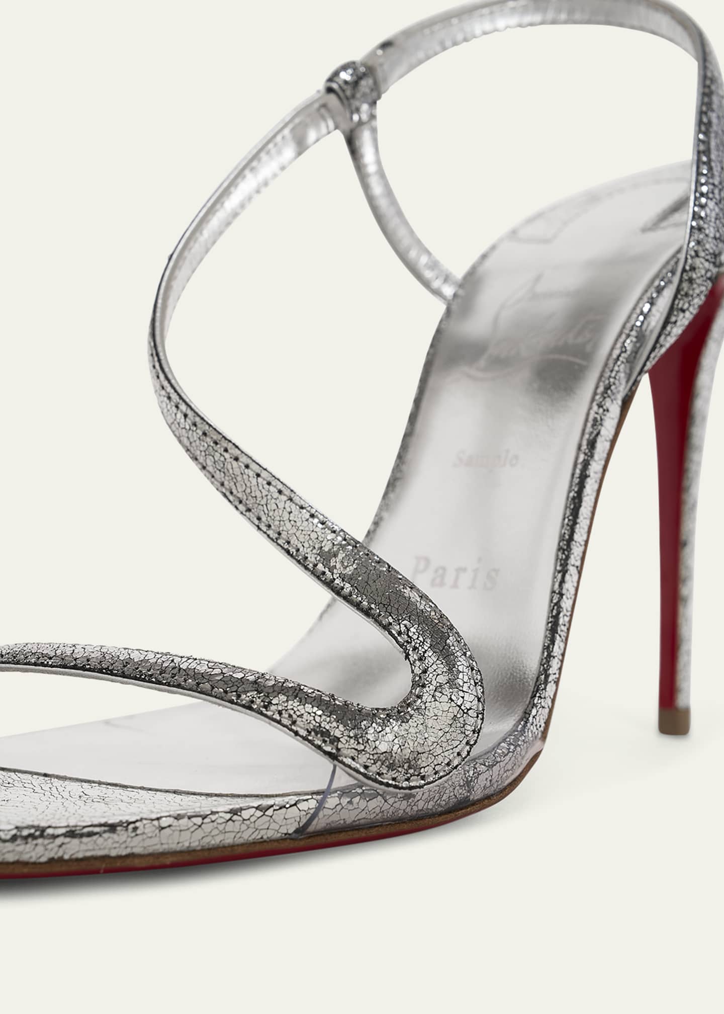 Christian Louboutin Rosalie Metallic Leather Strappy Sandals Image 3 of 4
