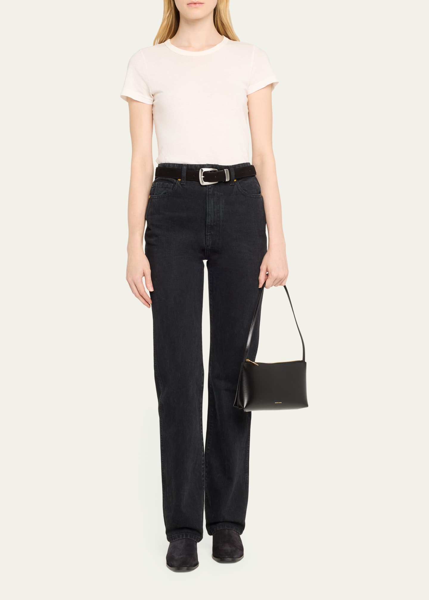 Mansur Gavriel Gaia Zip Leather Shoulder Bag Image 5 of 5