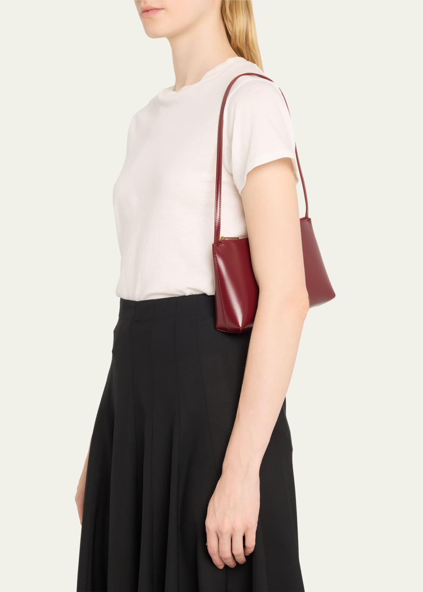 Mansur Gavriel Gaia Zip Leather Shoulder Bag - Bergdorf Goodman