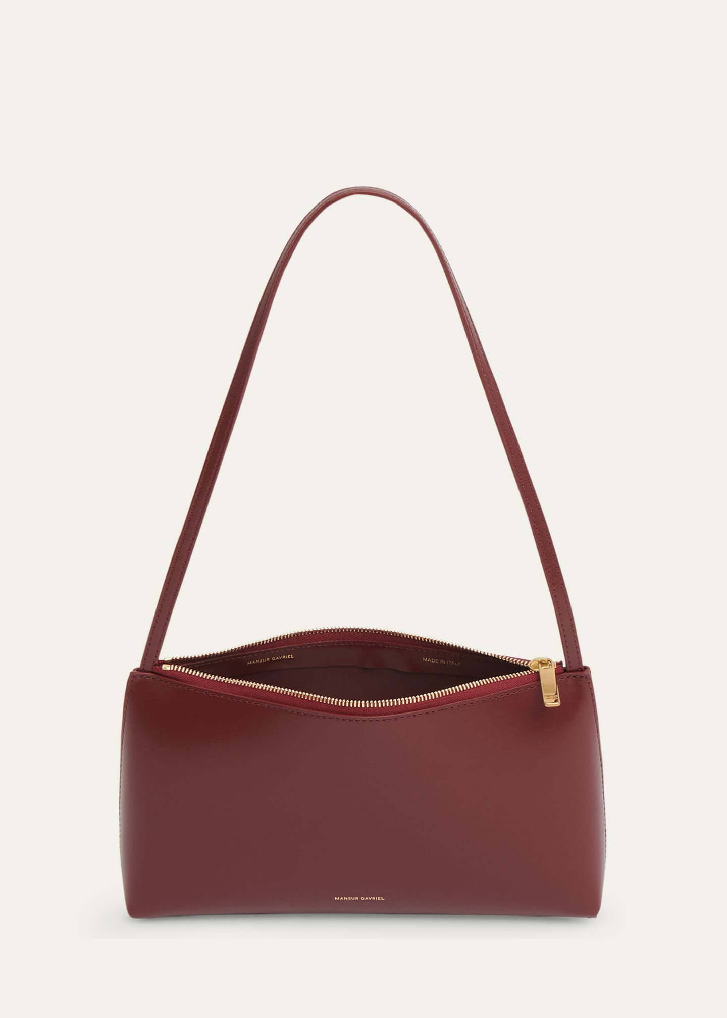 Mansur Gavriel Gaia Zip Leather Shoulder Bag - Bergdorf Goodman
