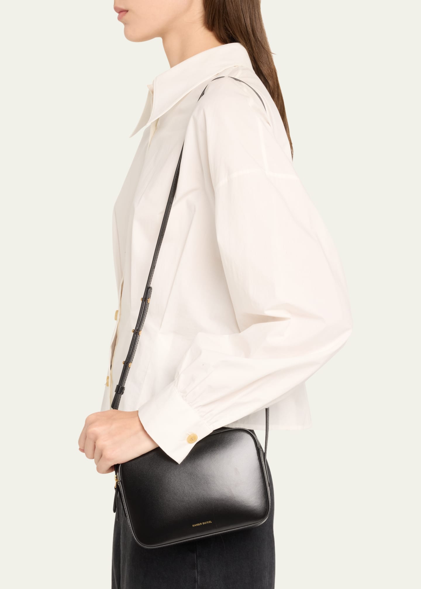 Mansur Gavriel Double Zip Leather Camera Crossbody Bag Image 2 of 5