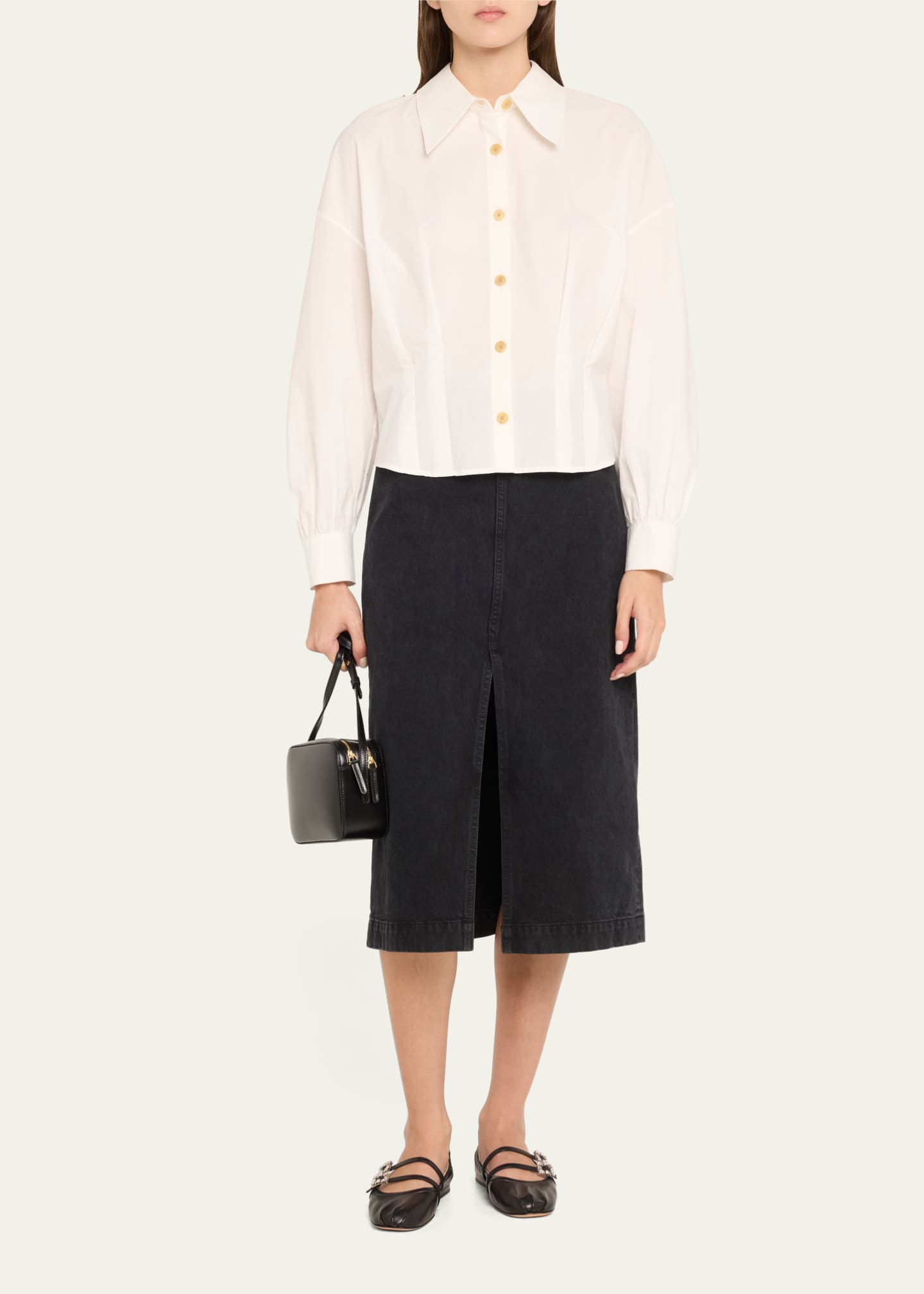 Mansur Gavriel Double Zip Leather Camera Crossbody Bag Image 5 of 5