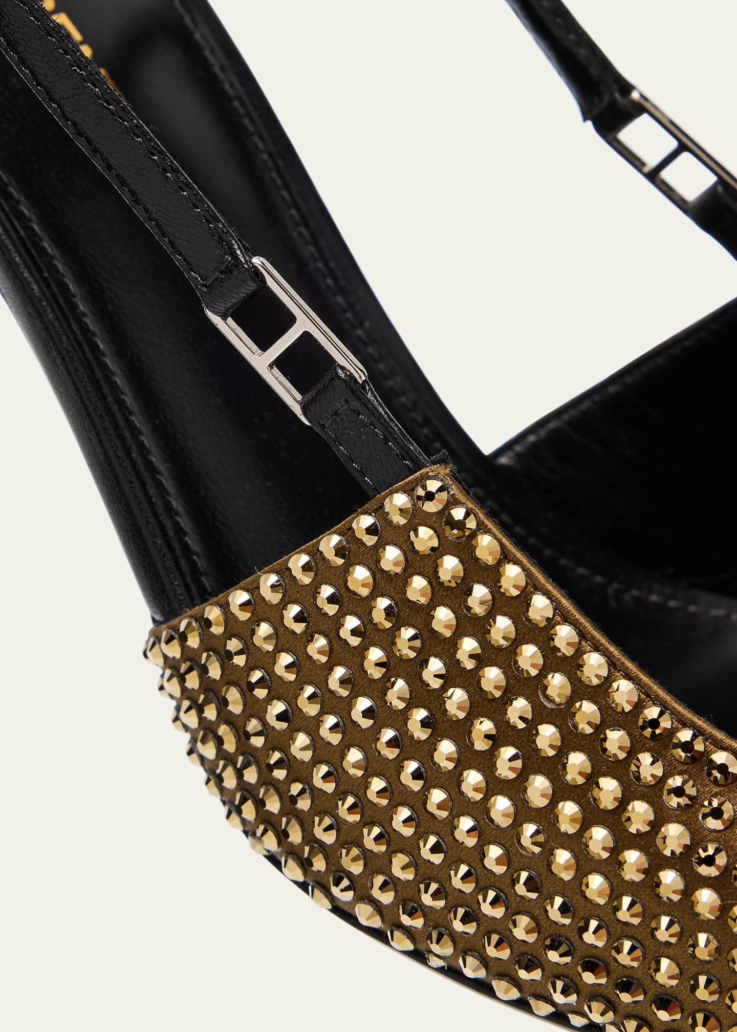 Saint Laurent Shimmer Strass Slingback Pumps Image 3 of 4