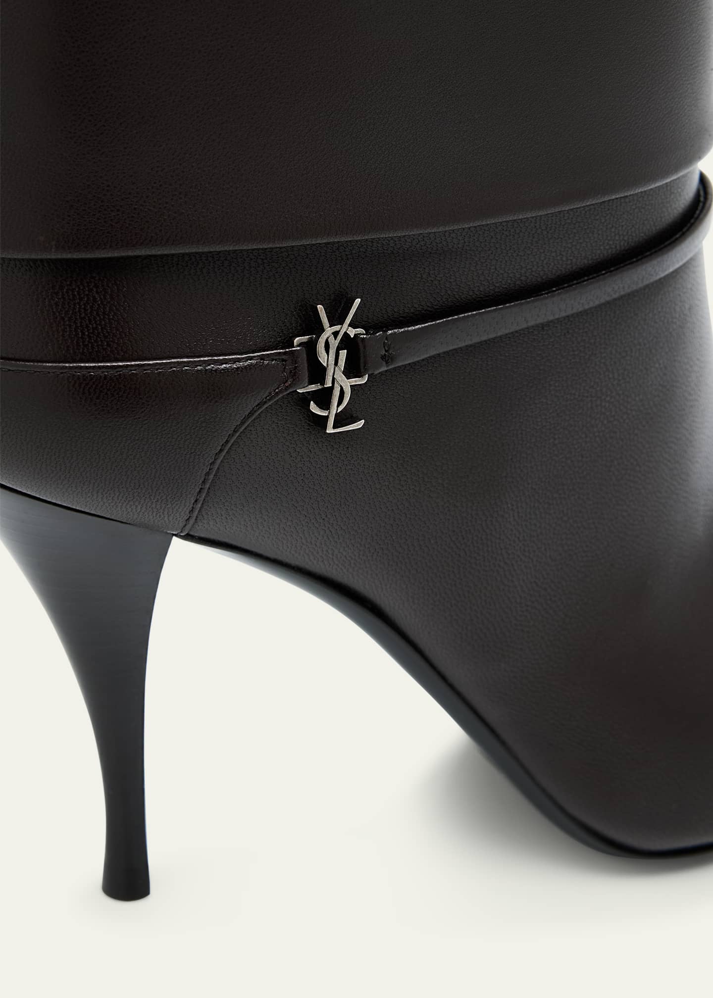 Saint Laurent Niki Leather YSL Buckle Ankle Booties Image 5 of 6