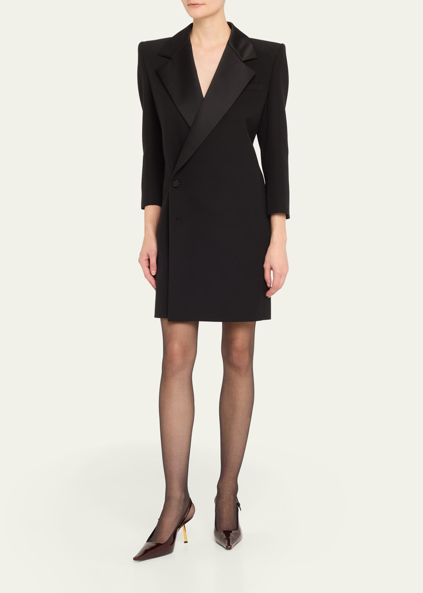 Saint Laurent Lee Glossy Slingback Pumps Image 3 of 6