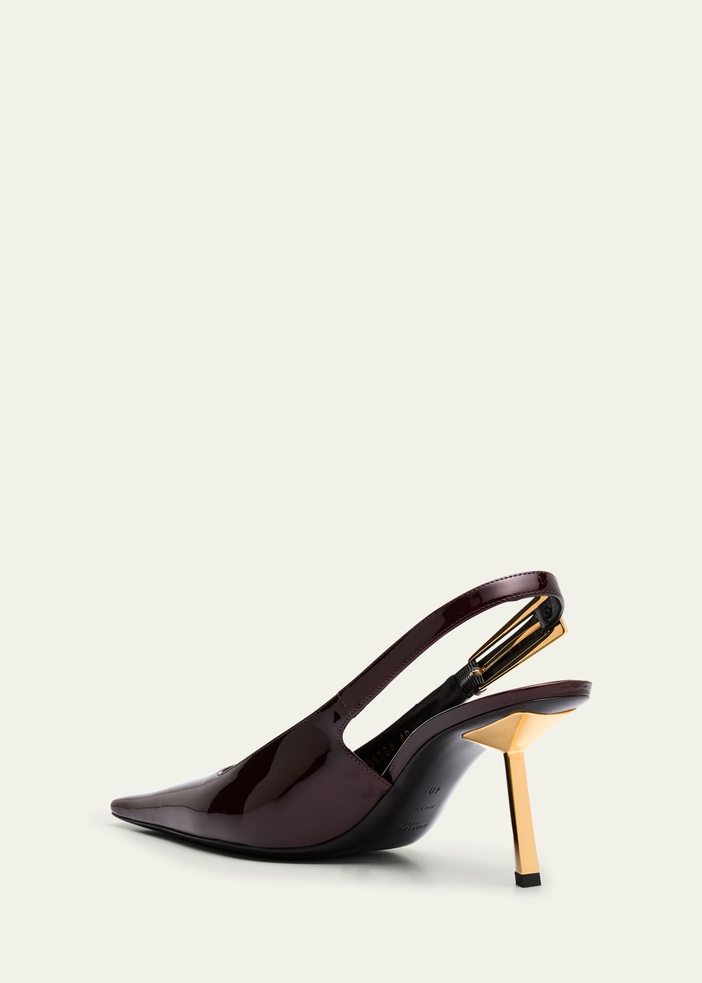 Saint Laurent Lee Glossy Slingback Pumps Image 2 of 4