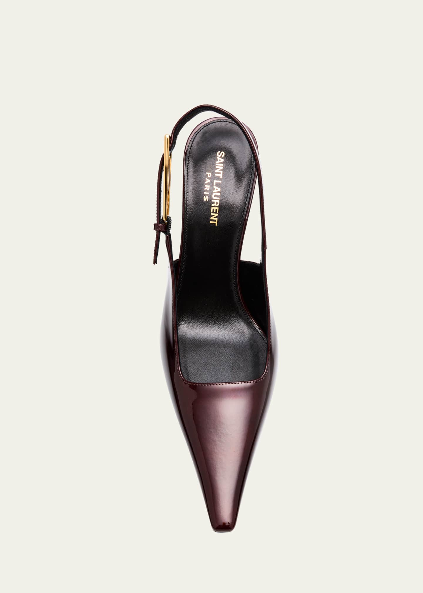 Saint Laurent Lee Glossy Slingback Pumps Image 4 of 4