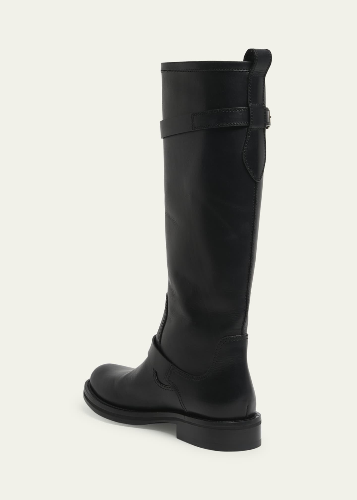 Saint Laurent Biork Leather Buckle Biker Boots Image 4 of 5