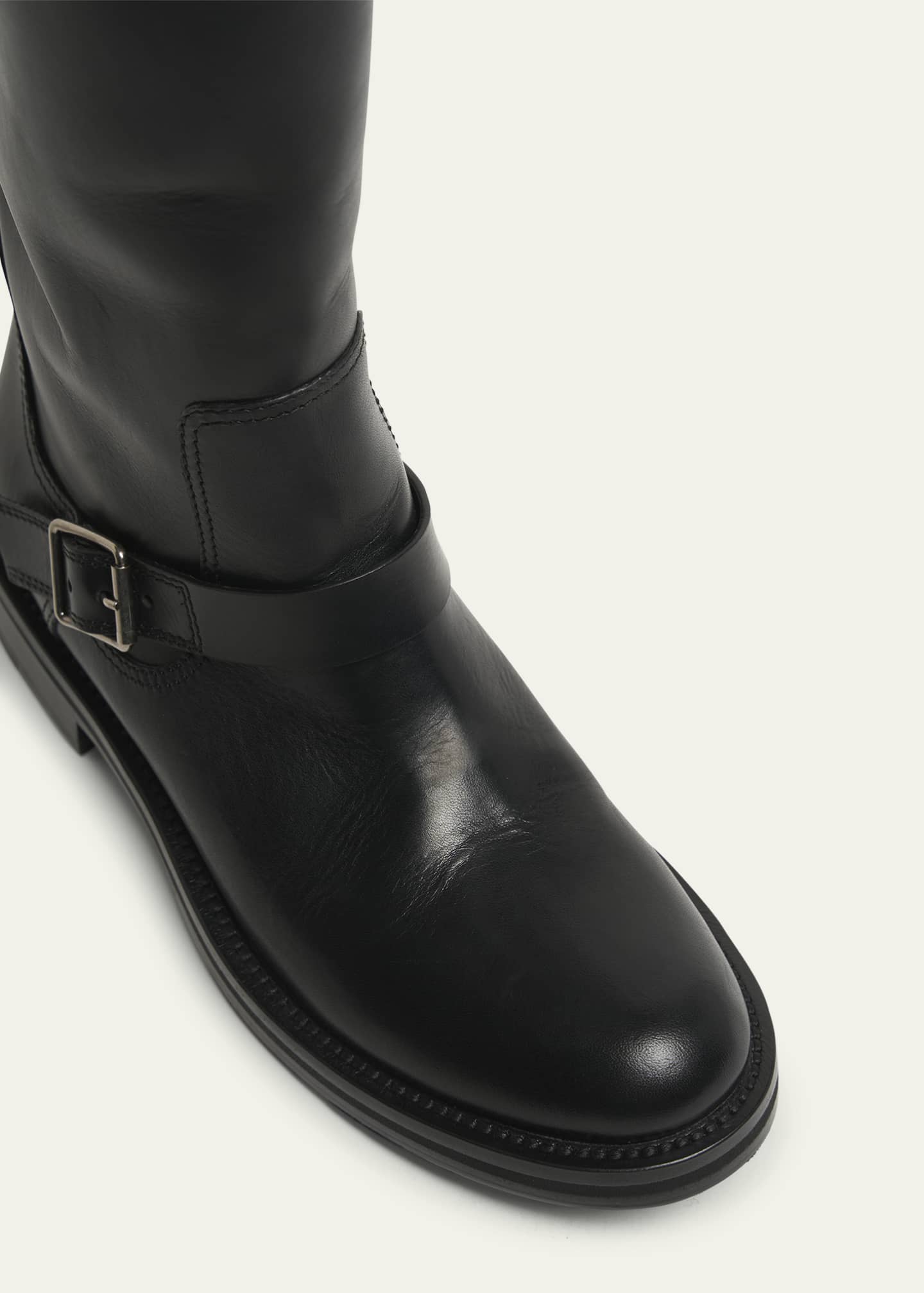 Saint Laurent Biork Leather Buckle Biker Boots Image 5 of 5