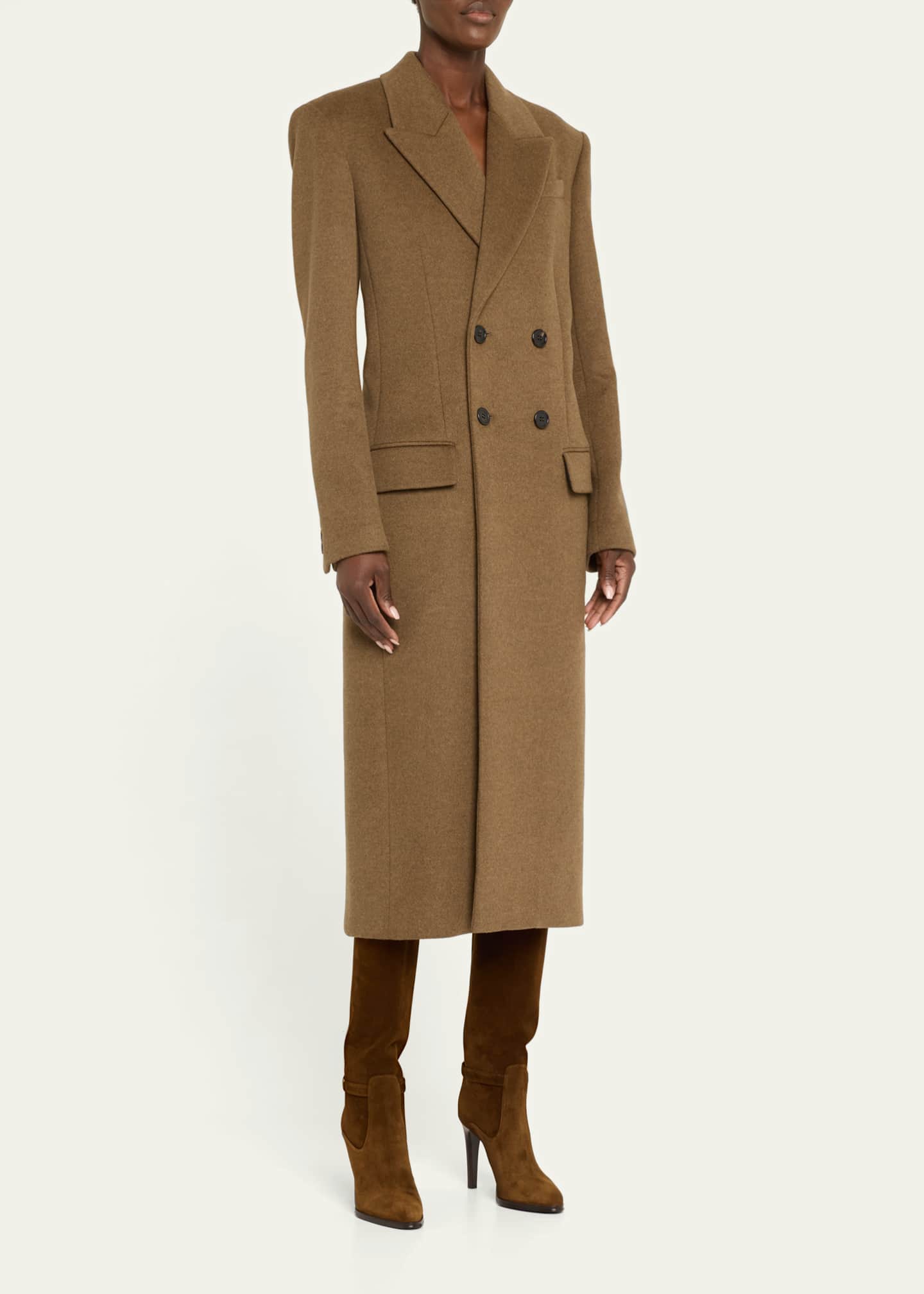 Saint Laurent Diane Suede YSL Buckle Knee Boots Image 3 of 5