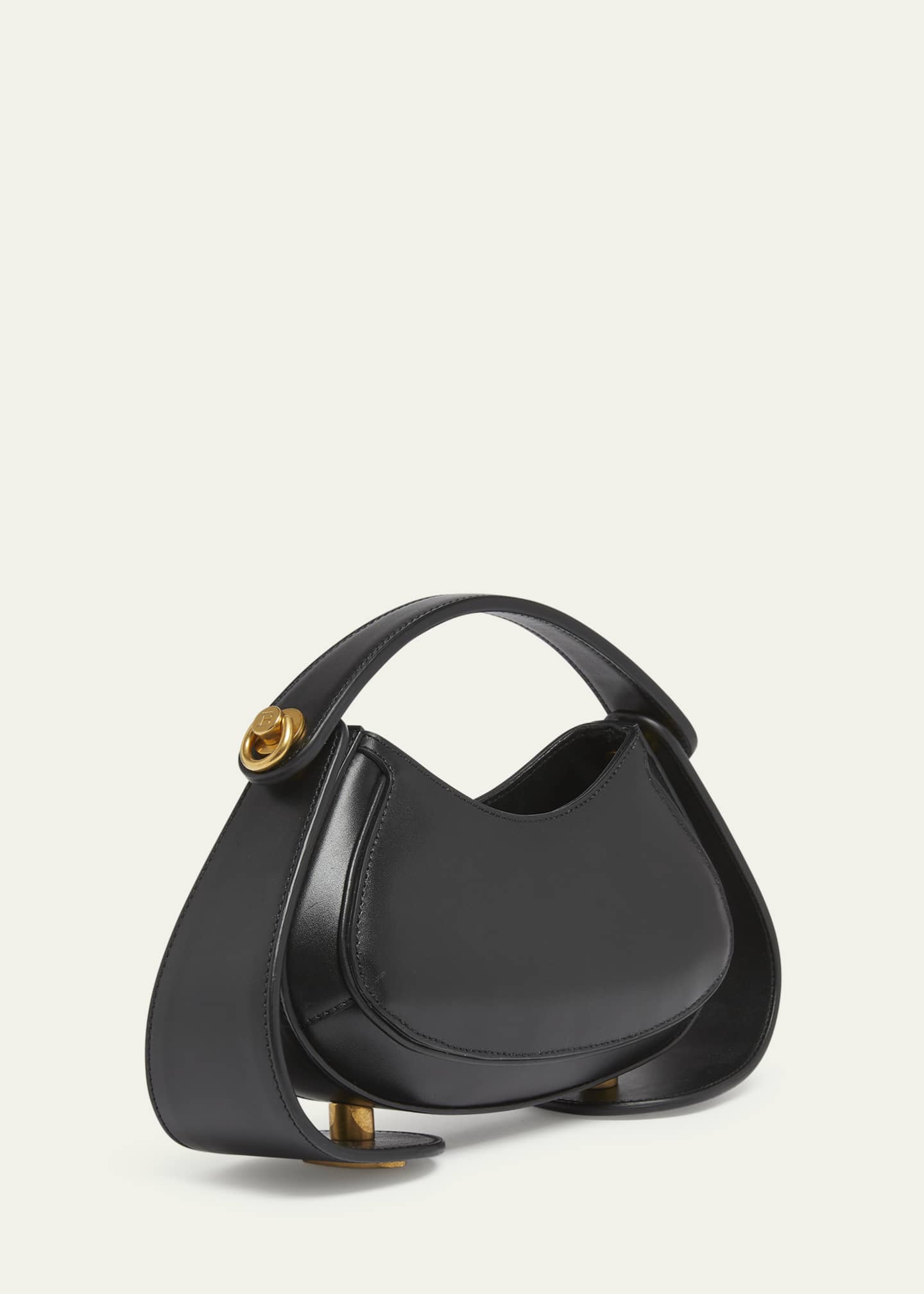 Balmain Jolie Madame Small Top-Handle Bag in Box Leather Image 3 of 5