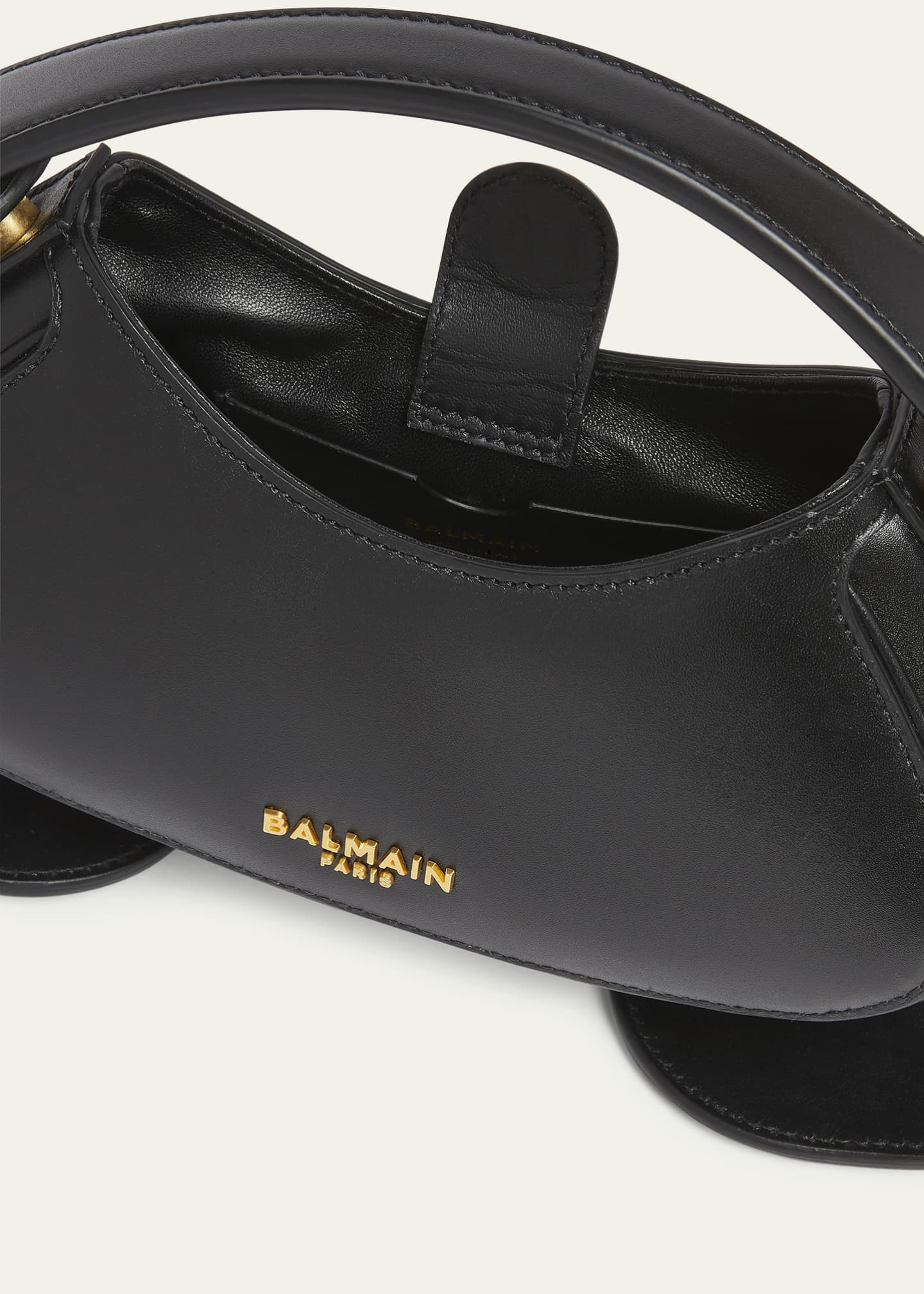 Balmain Jolie Madame Small Top-Handle Bag in Box Leather Image 4 of 5