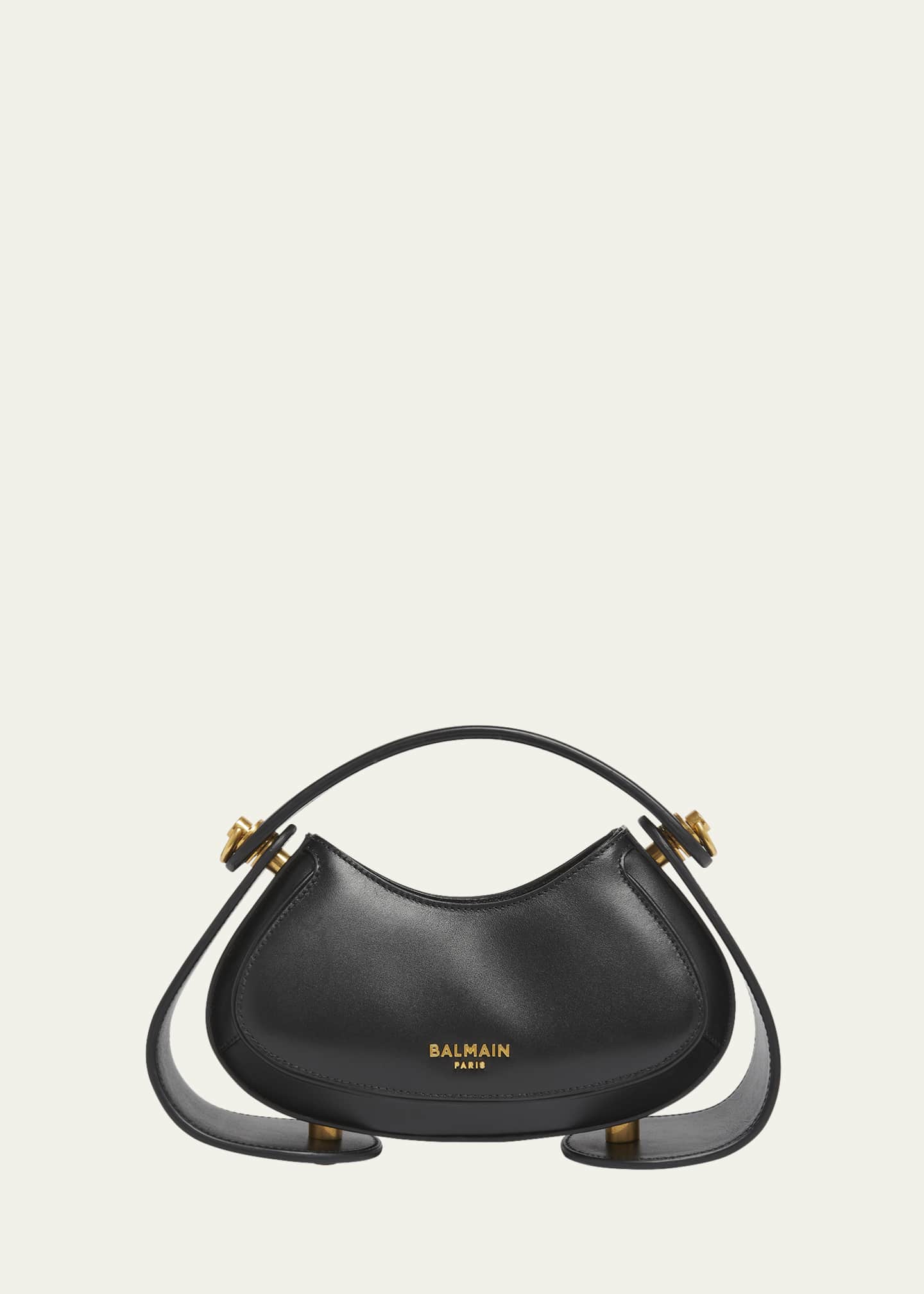 Balmain Jolie Madame Small Top-Handle Bag in Box Leather Image 1 of 5