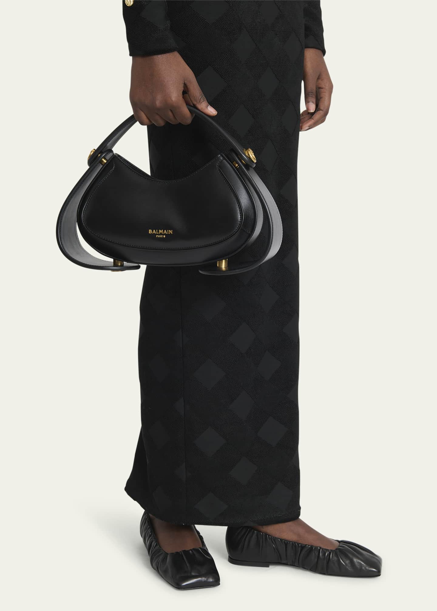 Balmain Jolie Madame Medium Top-Handle Bag in Leather Image 2 of 5