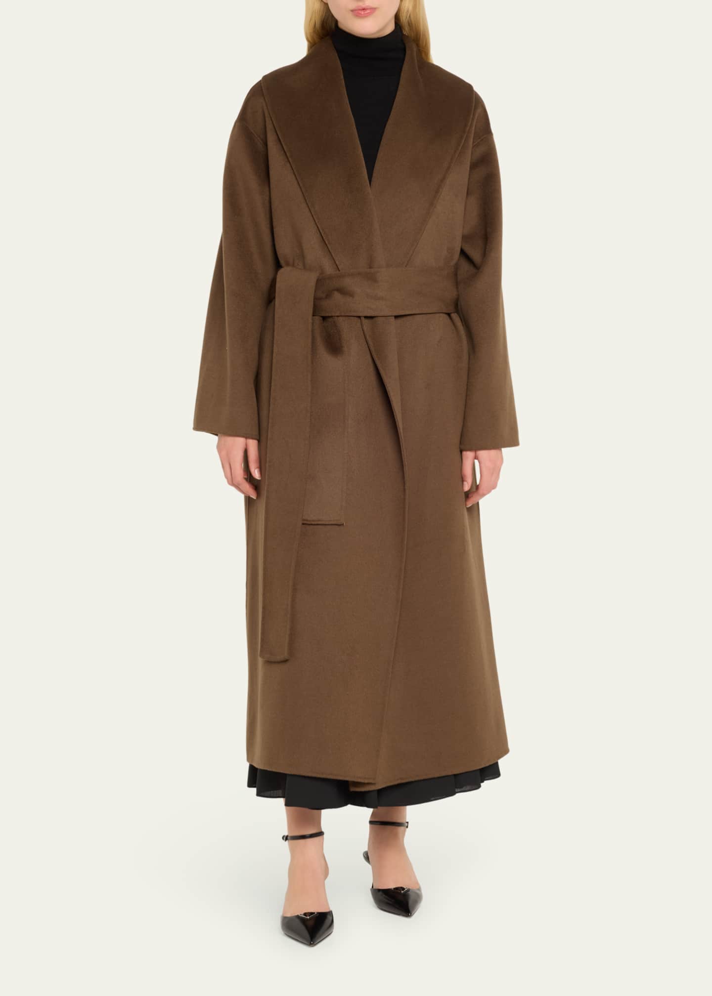 Cashmere Wrap Coat - Thumbnail 2