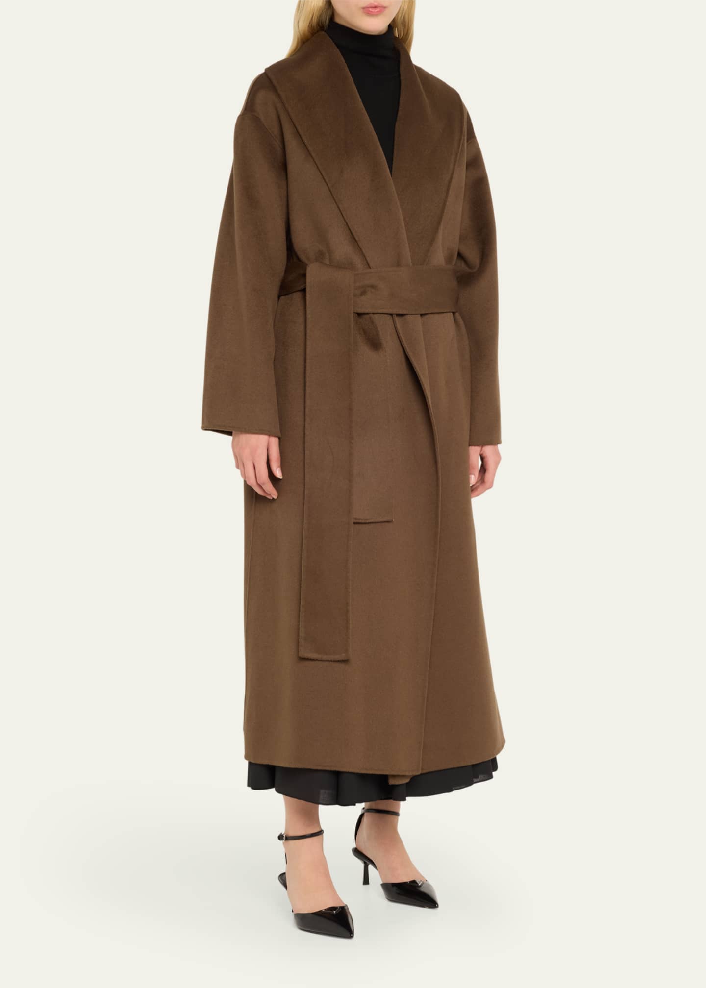 Cashmere Wrap Coat - Thumbnail 4