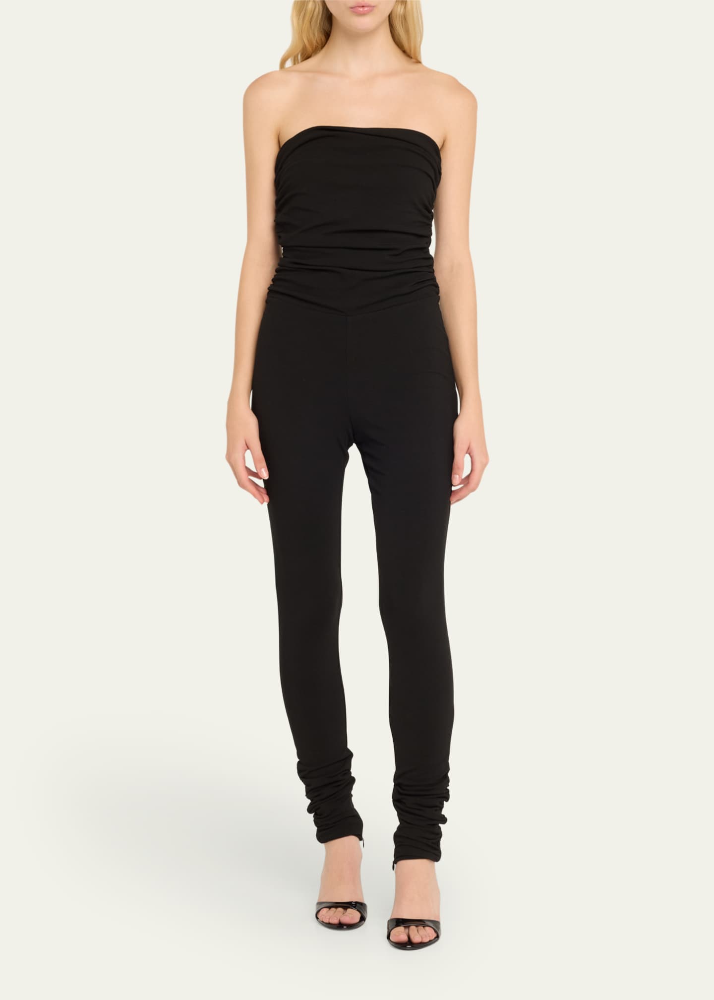 AEXAE Ruched Knit Strapless Jumpsuit Image 2 of 5