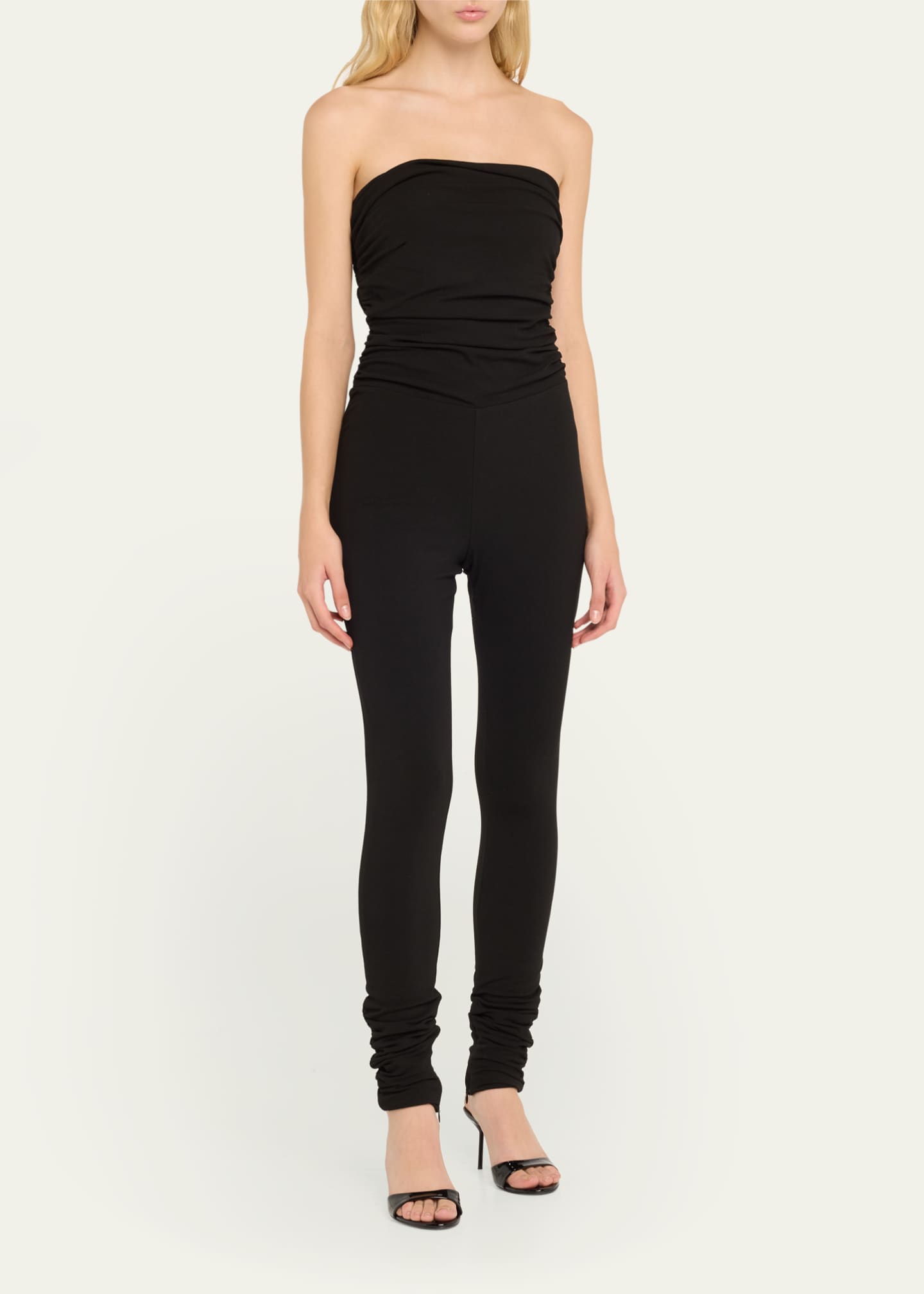 AEXAE Ruched Knit Strapless Jumpsuit Image 4 of 5