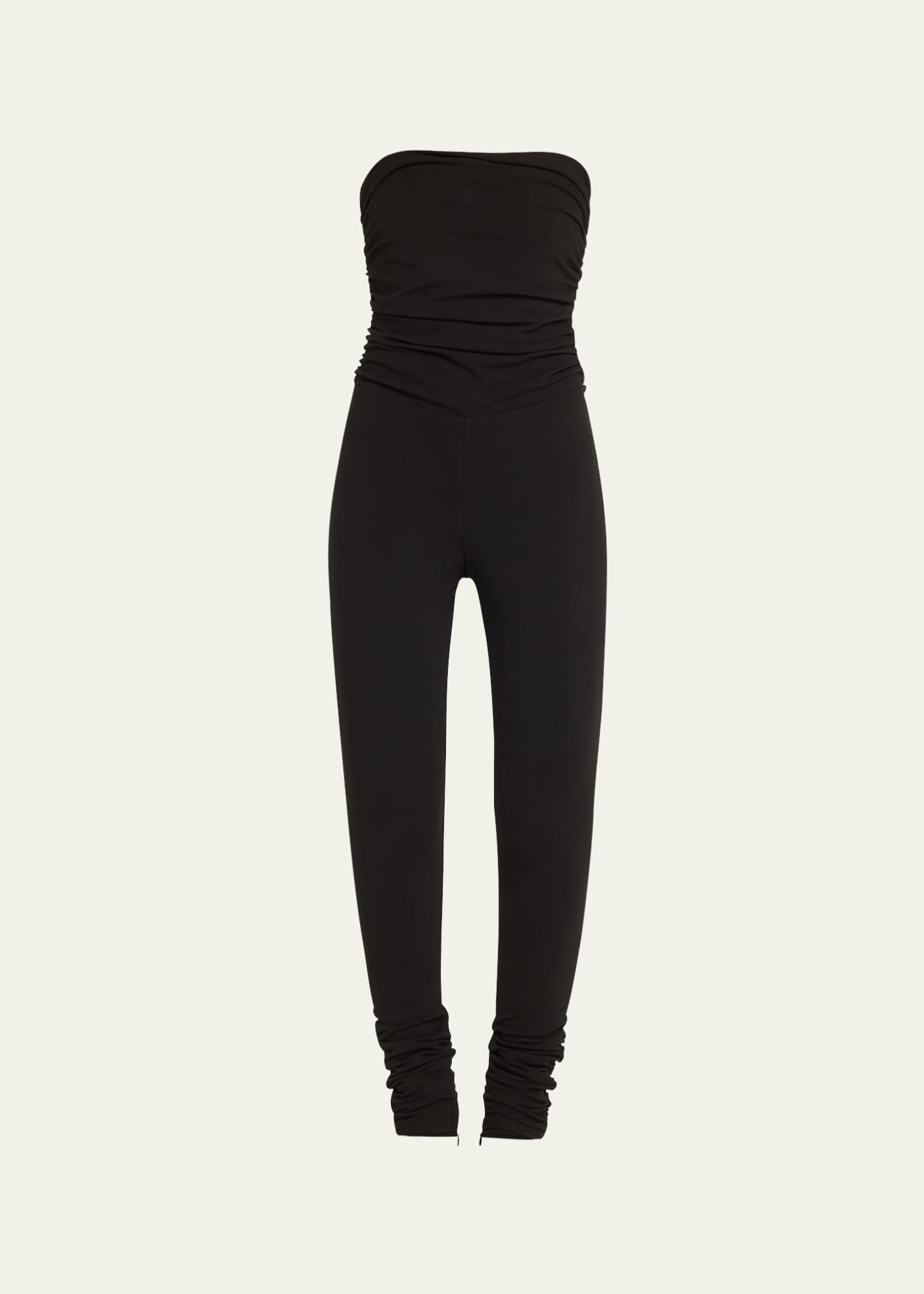 AEXAE Ruched Knit Strapless Jumpsuit Image 1 of 5