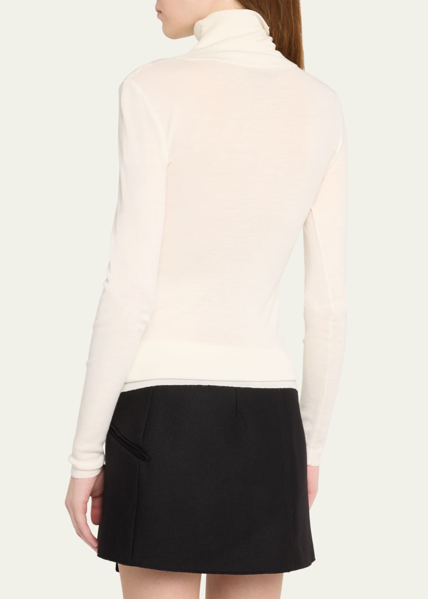 Sheer Wool Turtleneck Top