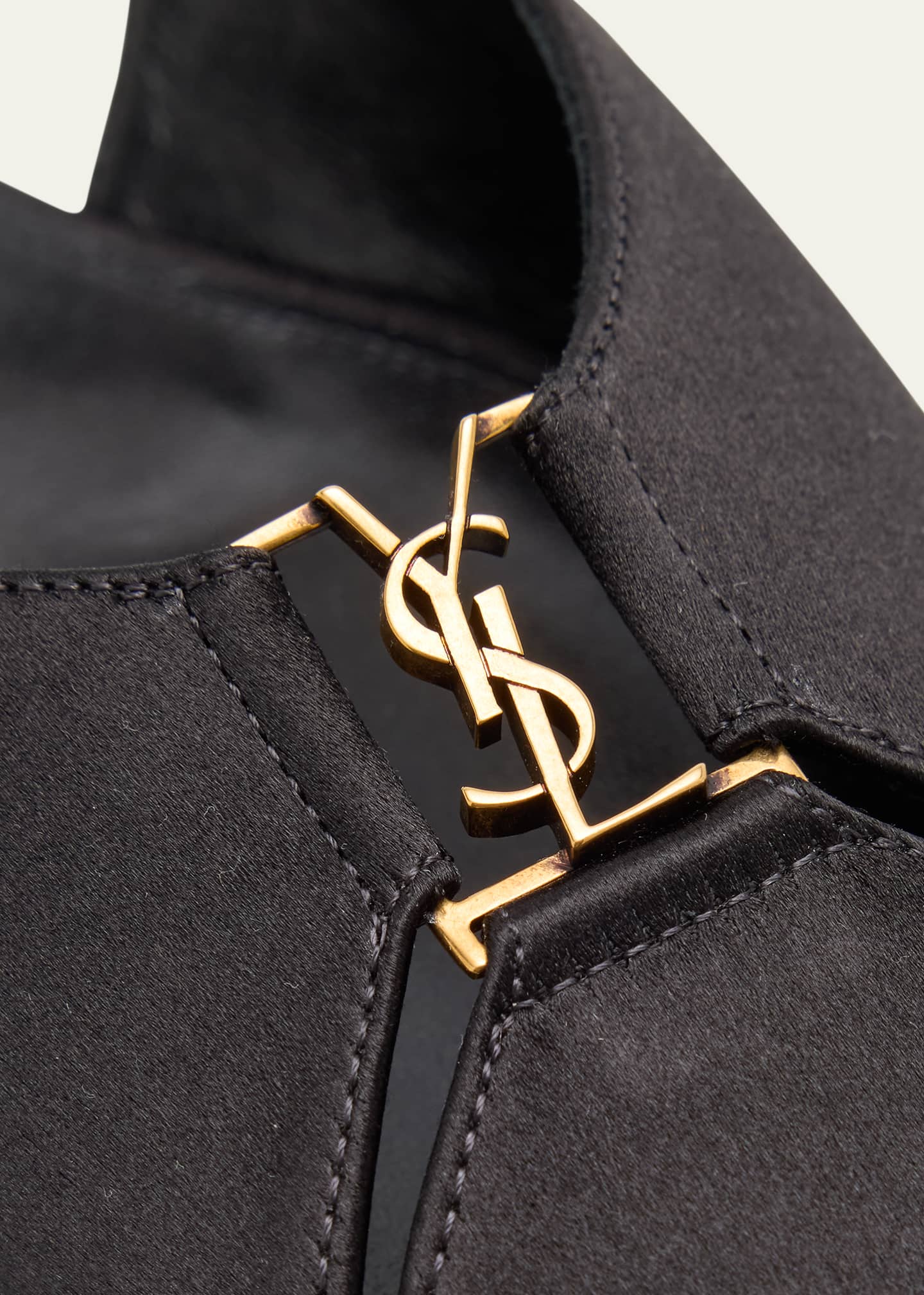 Saint Laurent Babylone Satin Slingback Ballerina Flats Image 5 of 5