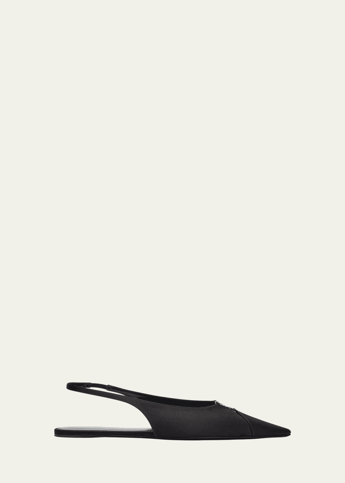 Saint Laurent Babylone Satin Slingback Ballerina Flats Image 1 of 5