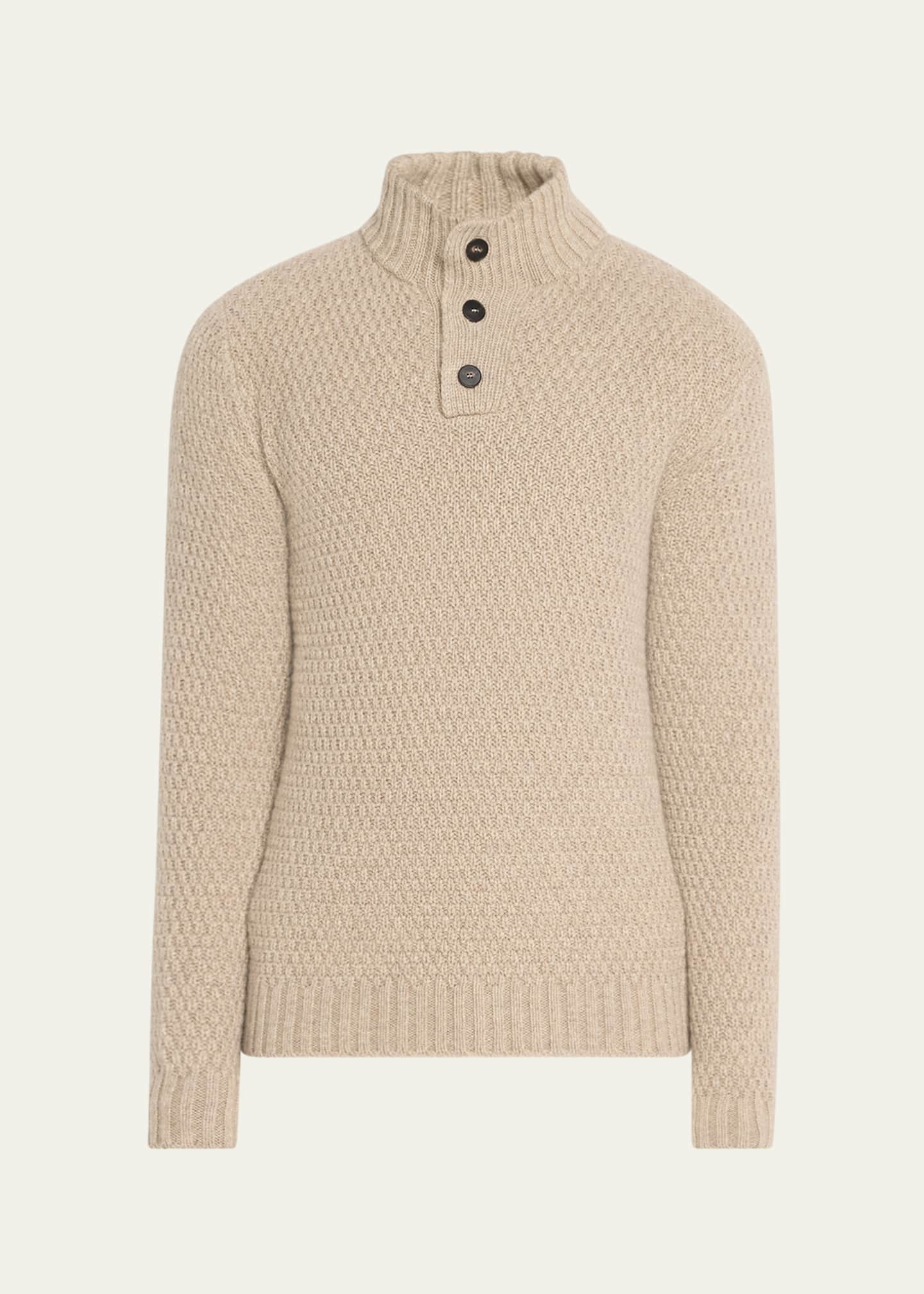 Bergdorf Goodman Men's Cashmere Mock Neck Sweater Image 1 of 5