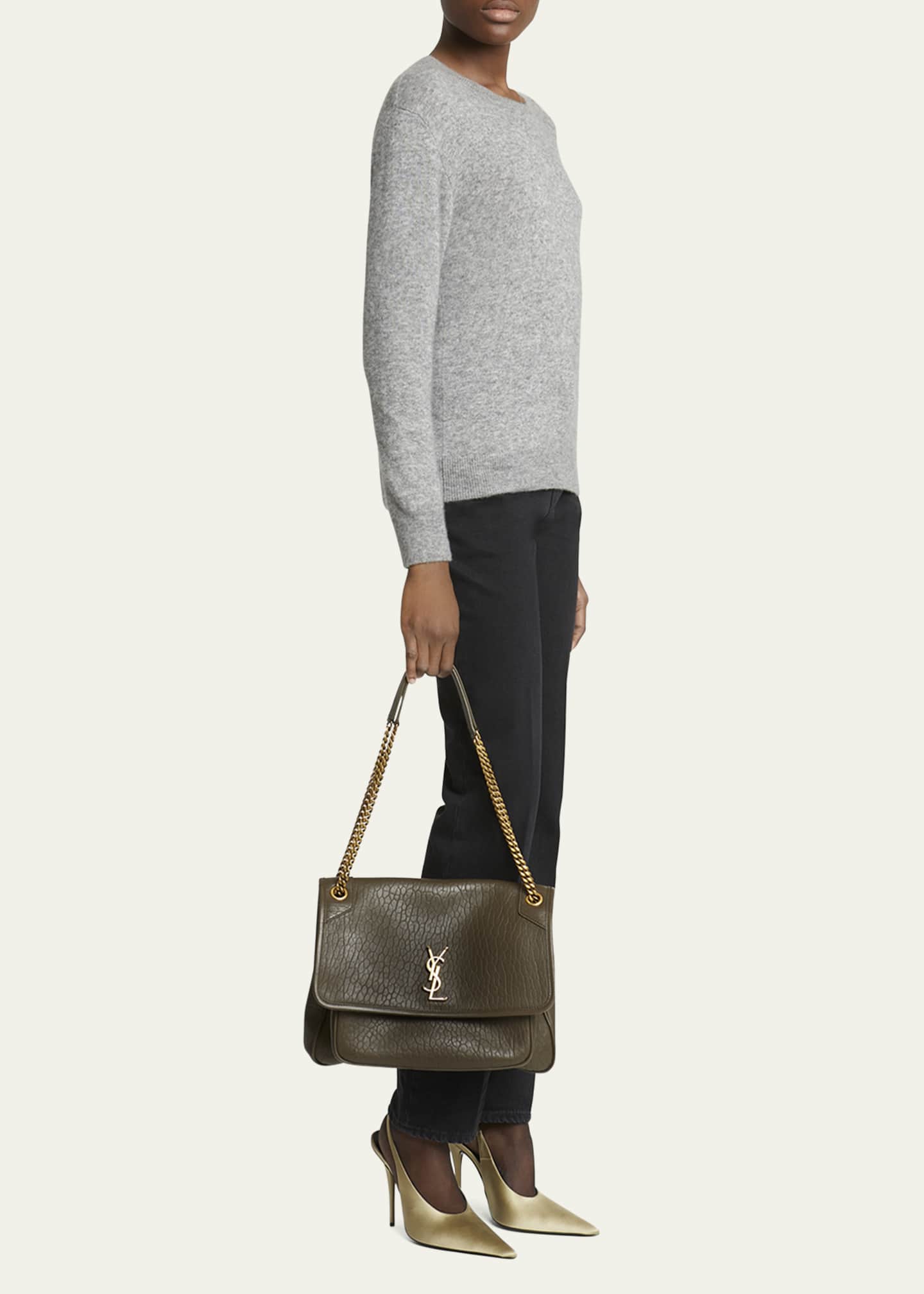 Saint Laurent Niki Large YSL Crossbody Bag in Lambskin Leather Image 2 of 5
