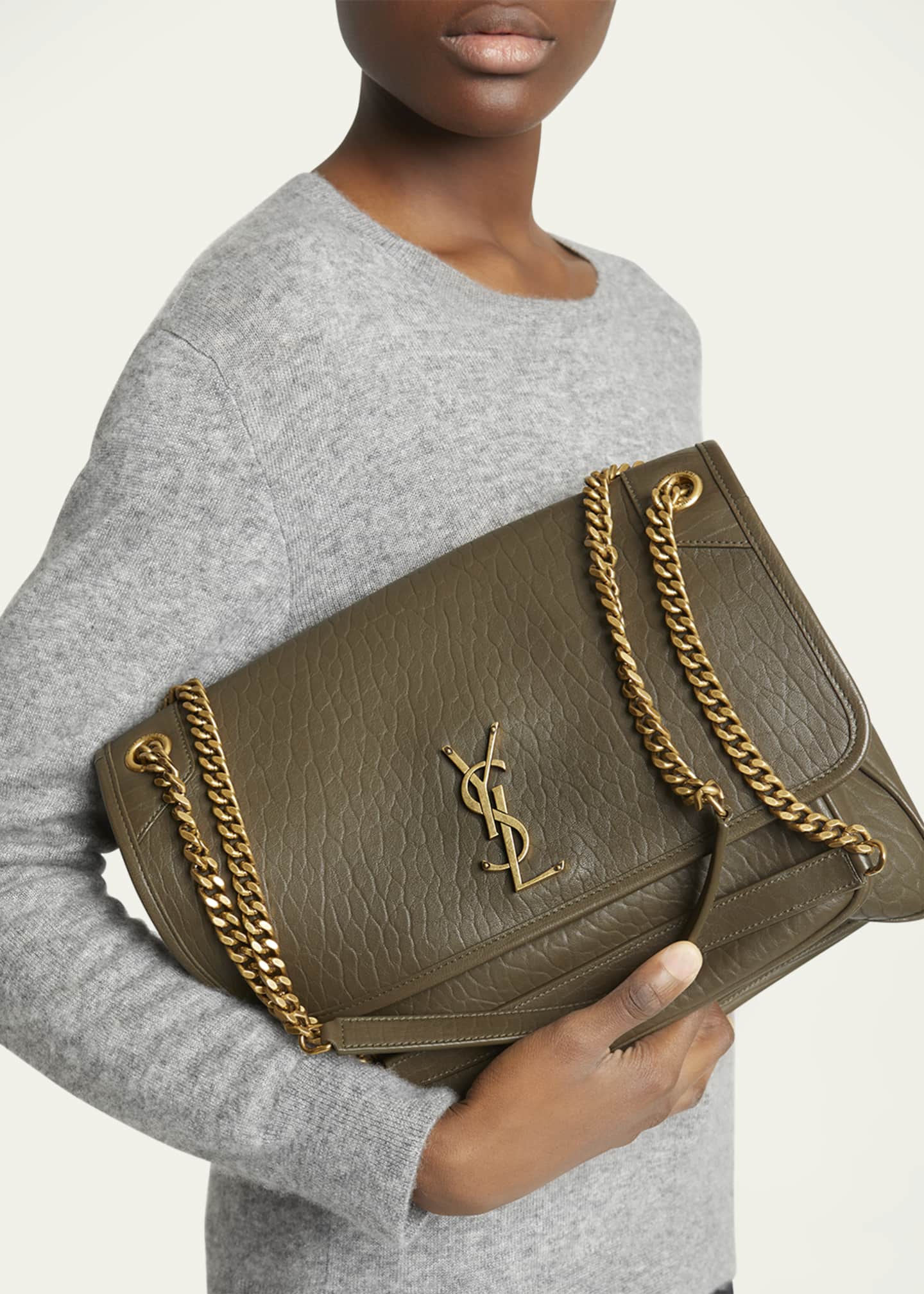 Saint Laurent Niki Large YSL Crossbody Bag in Lambskin Leather Bergdorf Goodman