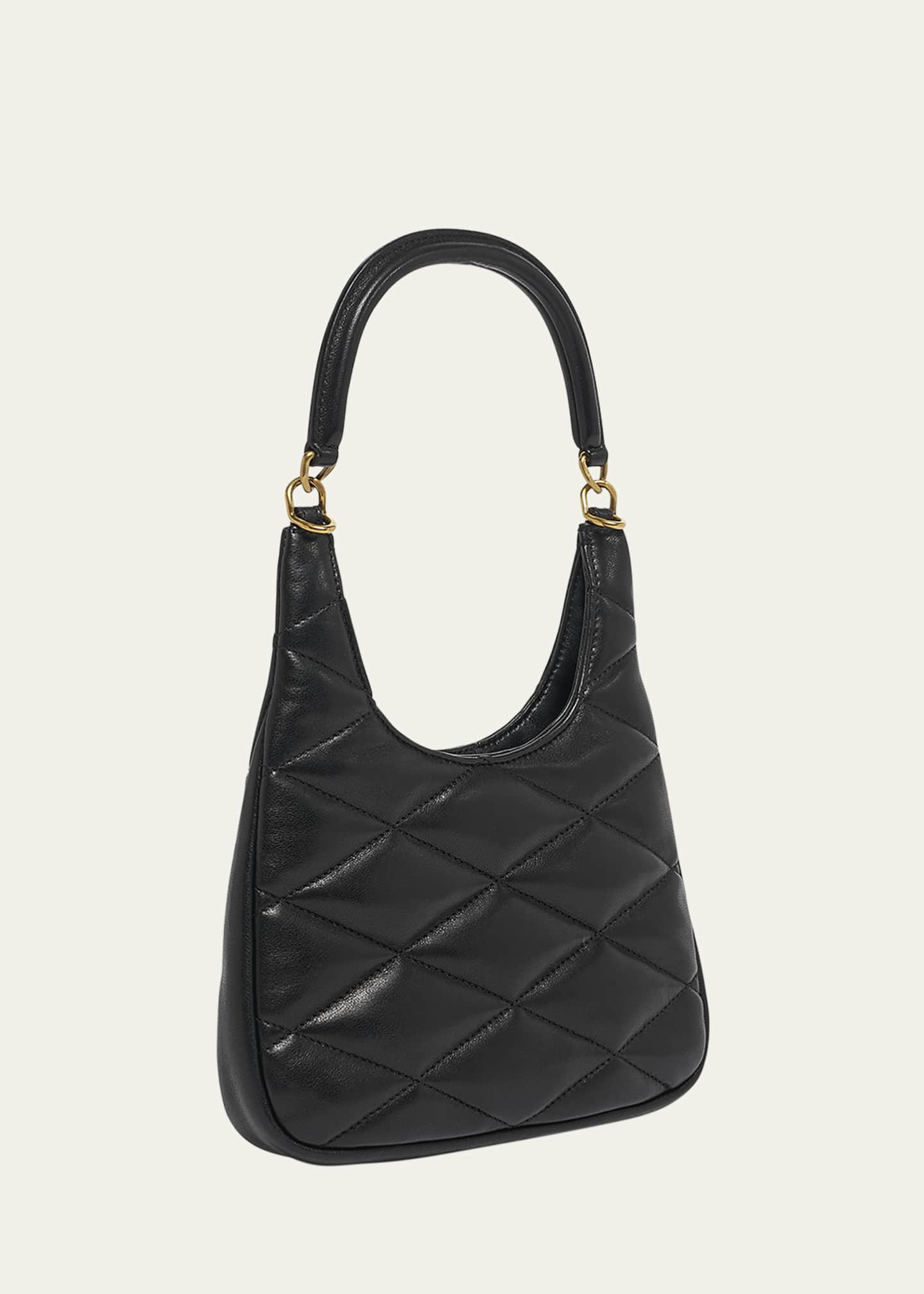 Saint Laurent Sade Mini YSL Hobo Bag in Quilted Lambskin Image 3 of 5