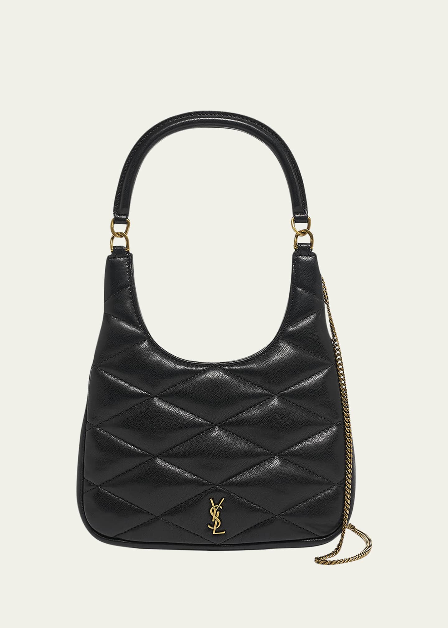 Saint Laurent Sade Mini YSL Hobo Bag in Quilted Lambskin Image 1 of 5