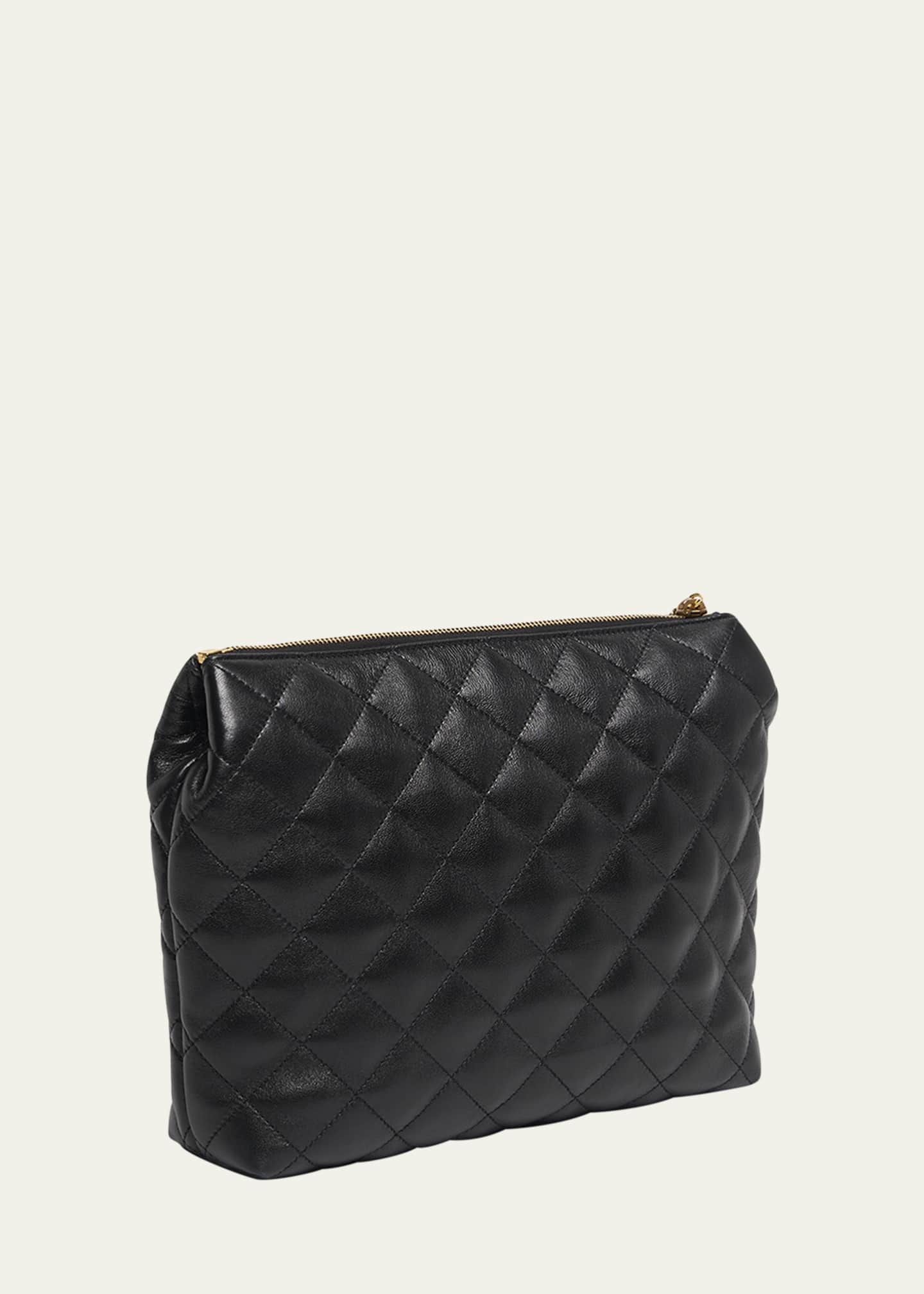 Saint Laurent Large Cosmetic Pouch in Lambskin Leather Image 3 of 5