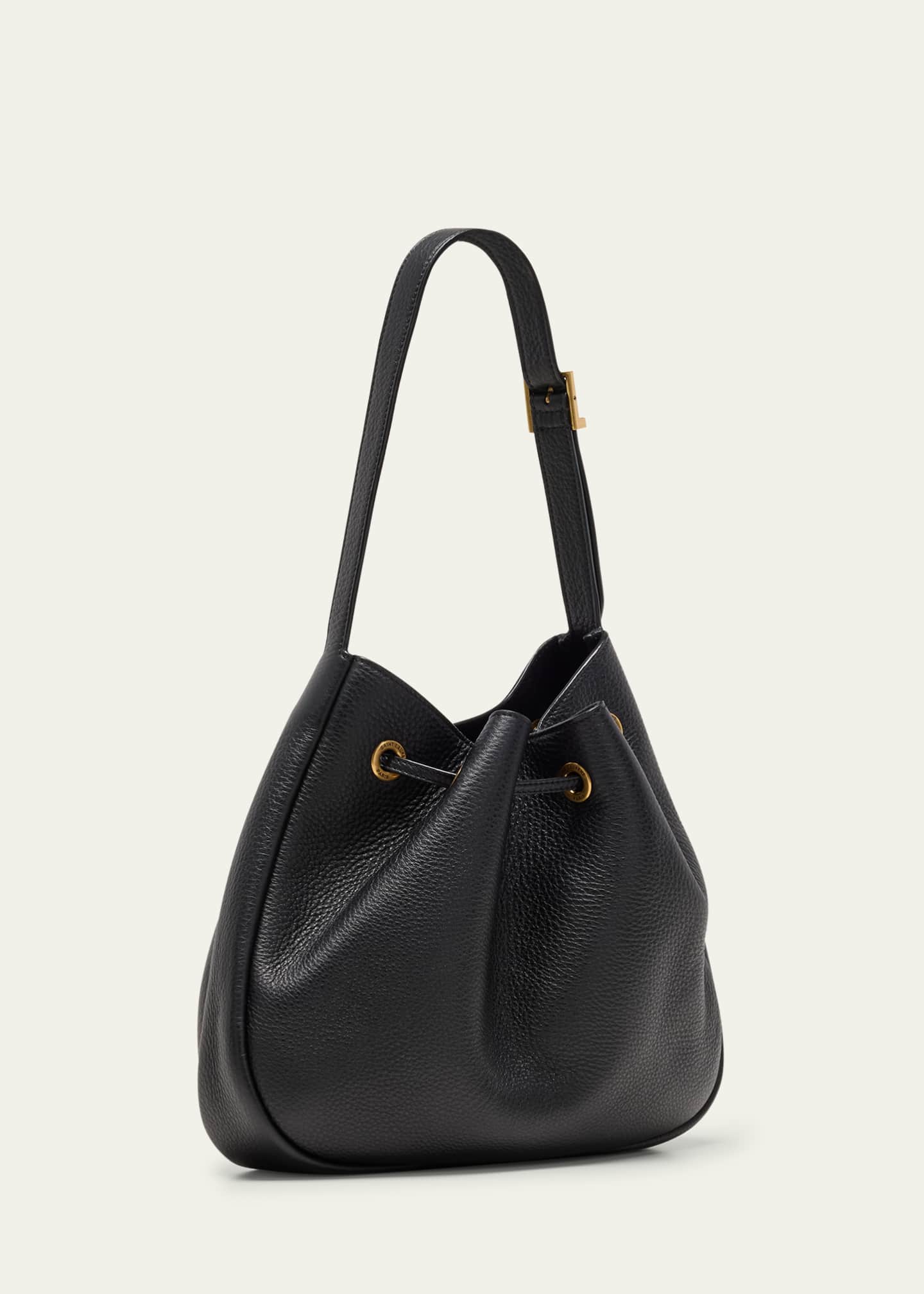 Saint Laurent Paris VII Small YSL Hobo Bag in Grained Deer Leather Image 2 of 3