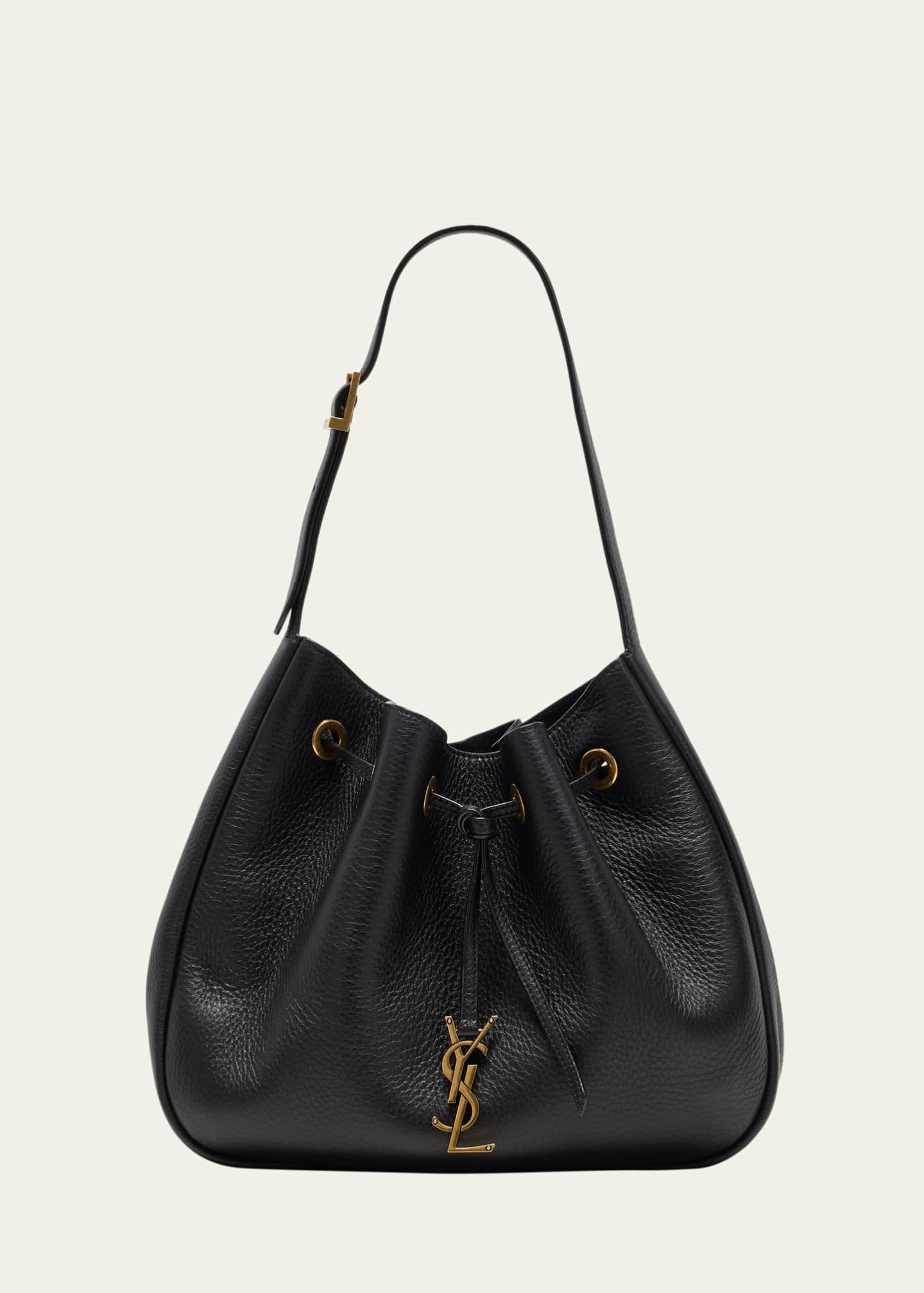 Saint Laurent Paris VII Small YSL Hobo Bag in Grained Deer Leather Image 1 of 3