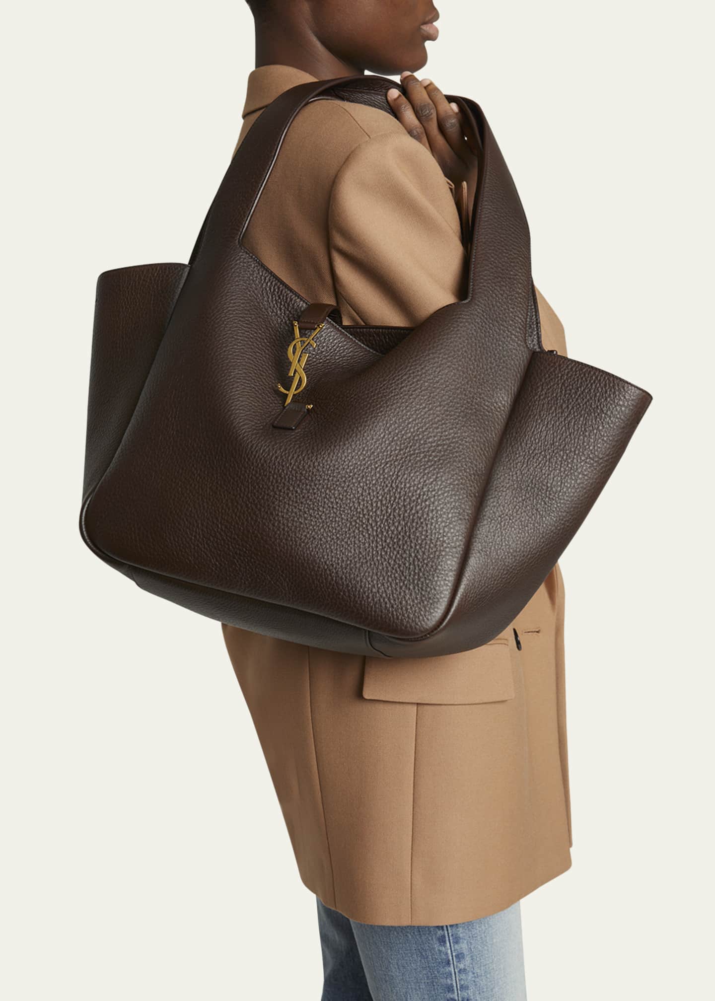 Saint Laurent Bea YSL Tote Bag in Deer Leather - Bergdorf